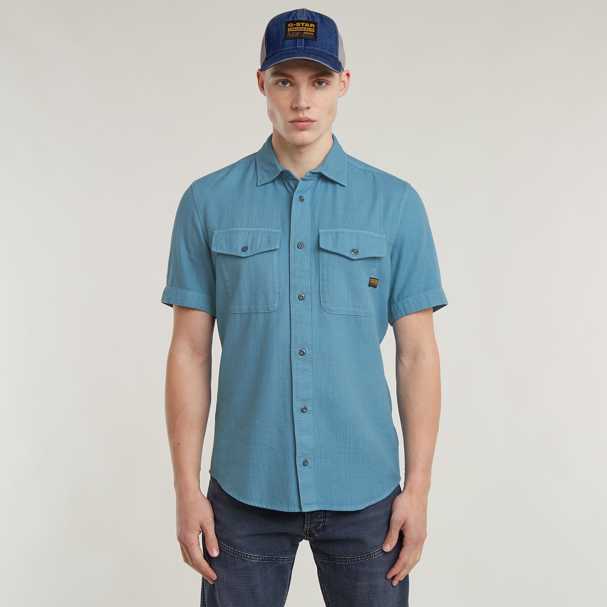 

Marine Slim Hemd - Mittelblau - Herren