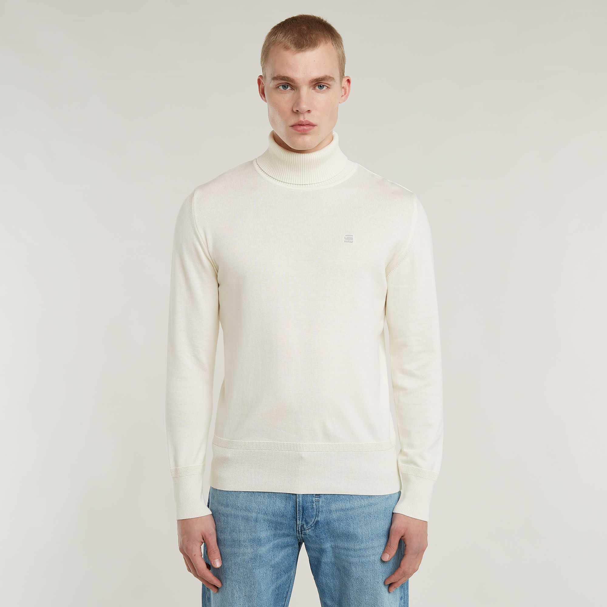 Core Turtle Knitted Sweater - Beige - Herren