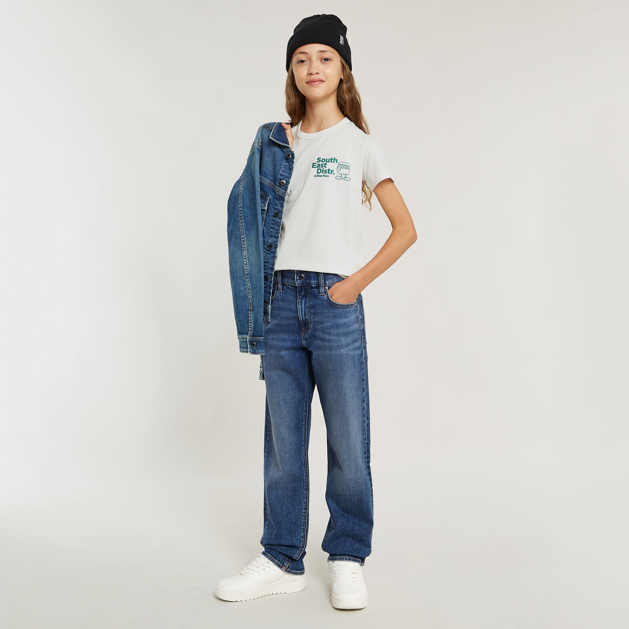 G-Star RAW Meisjes Top Slim Comic Wit meisjes
