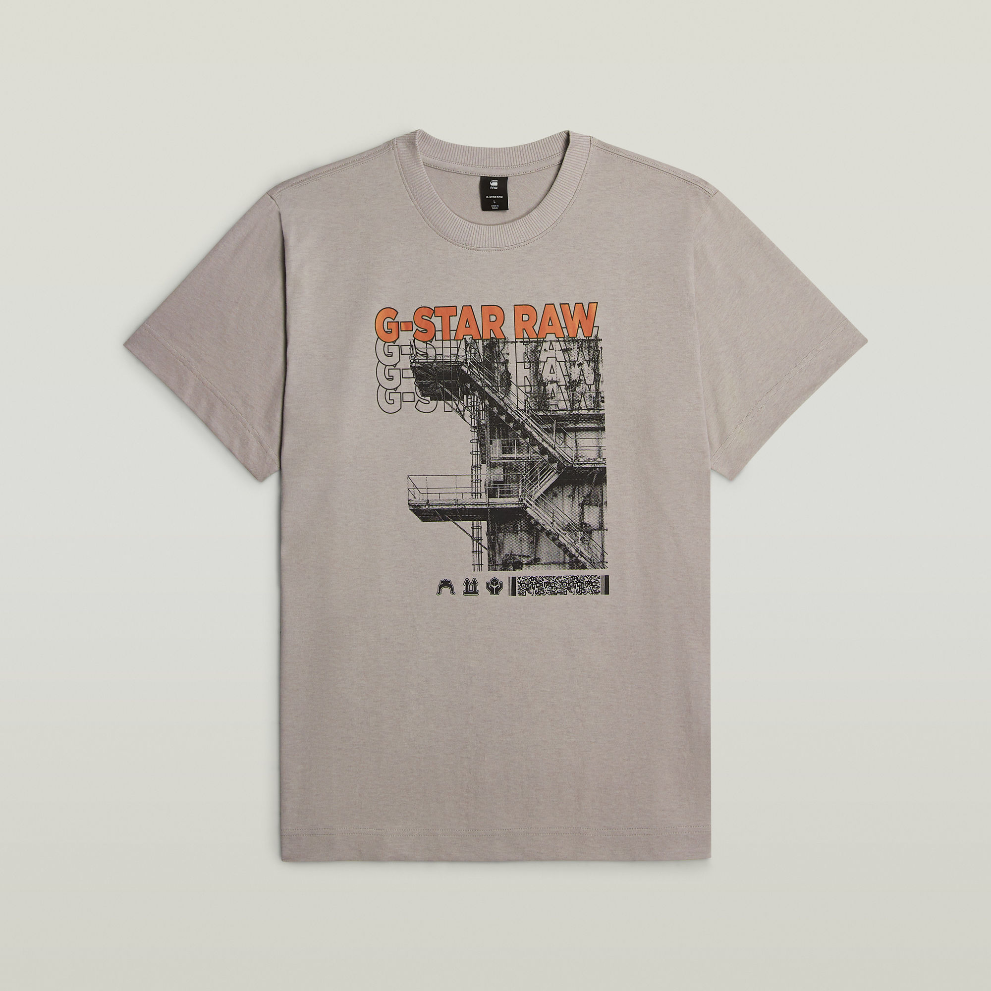 G-Star RAW Stairs Graphic Loose T-shirt Grijs Heren