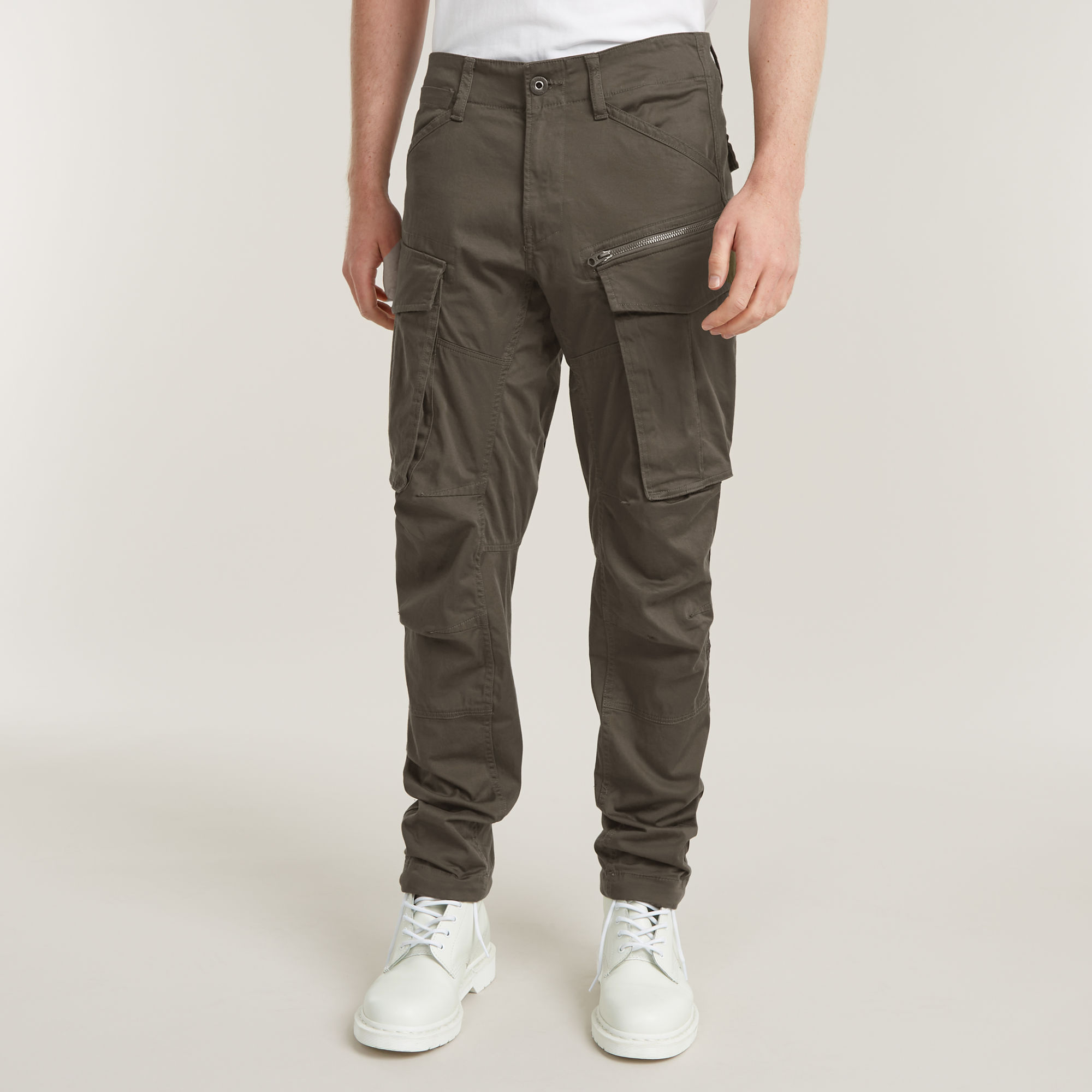 

Rovic Zip 3D Regular Tapered Pants - Grey - Men