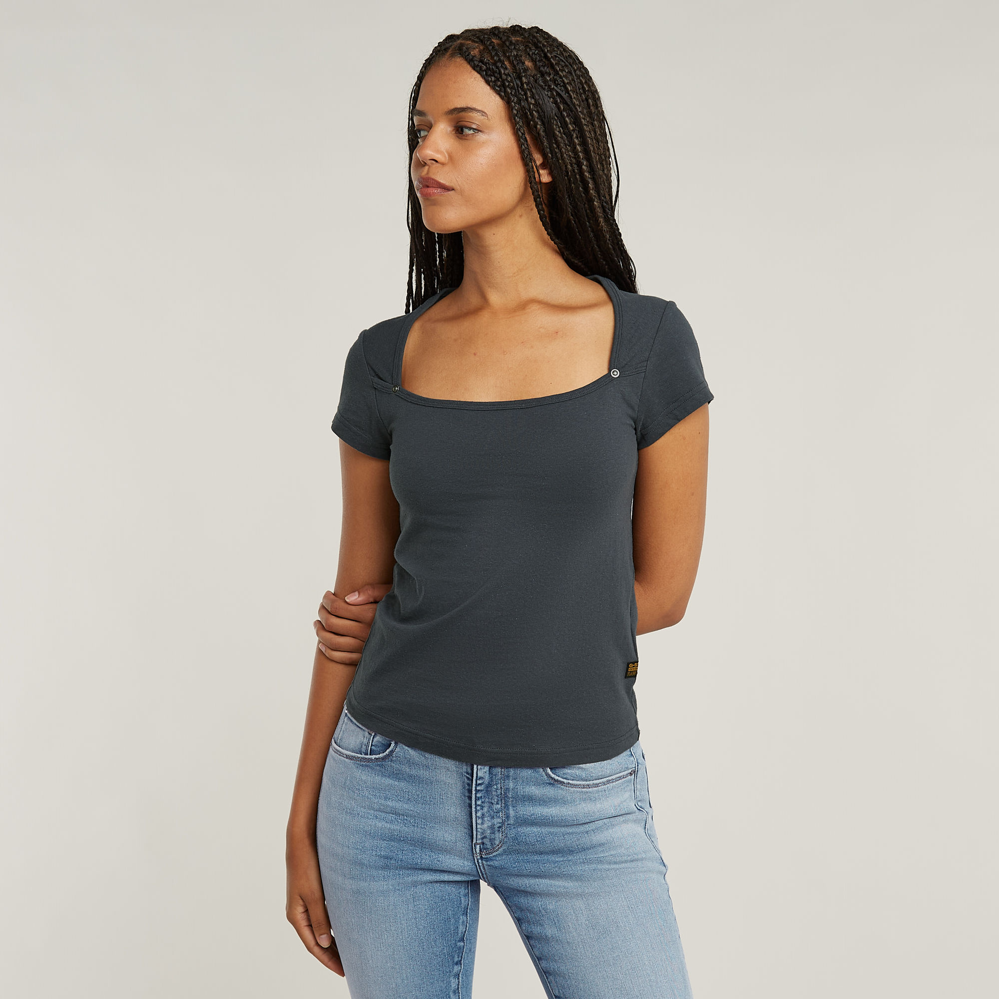 G-Star RAW Sweet Heart Slim Top Grijs Dames