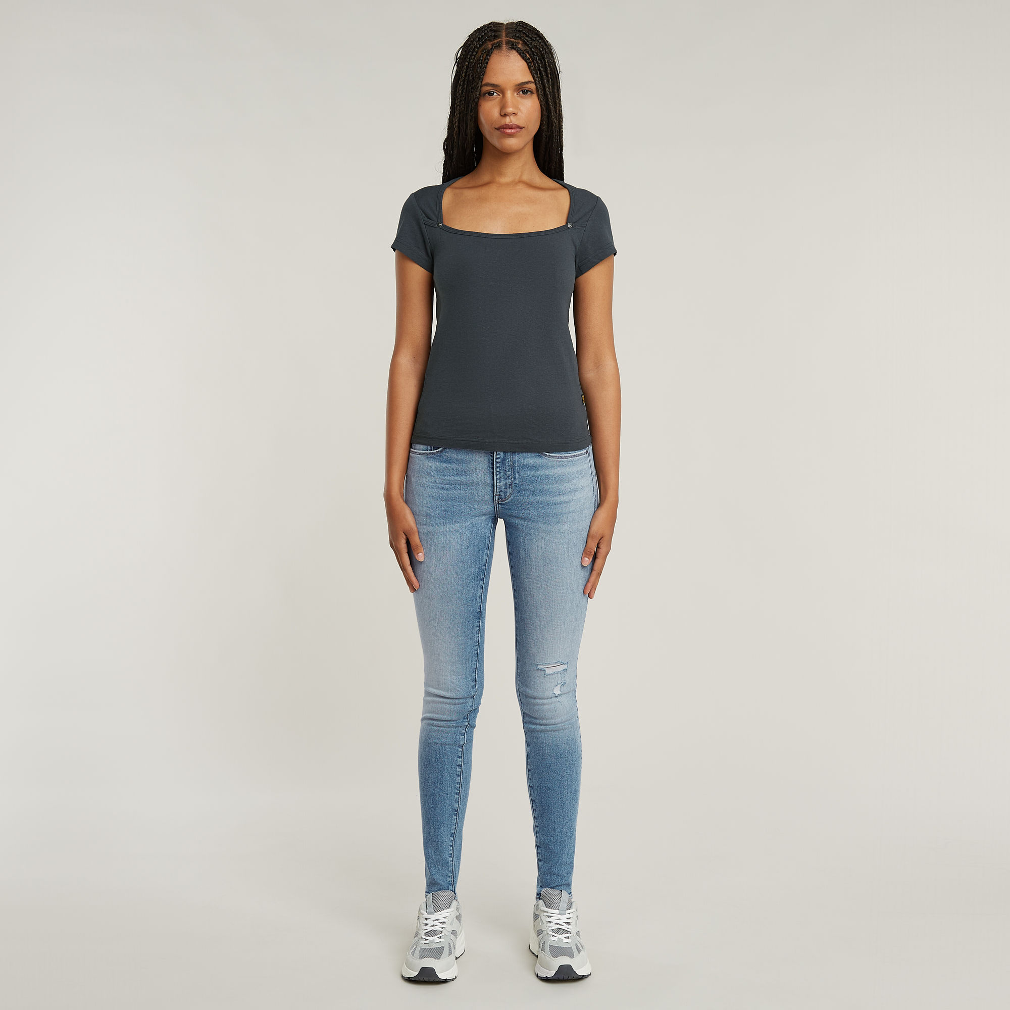 G-Star RAW Sweet Heart Slim Top Grijs Dames