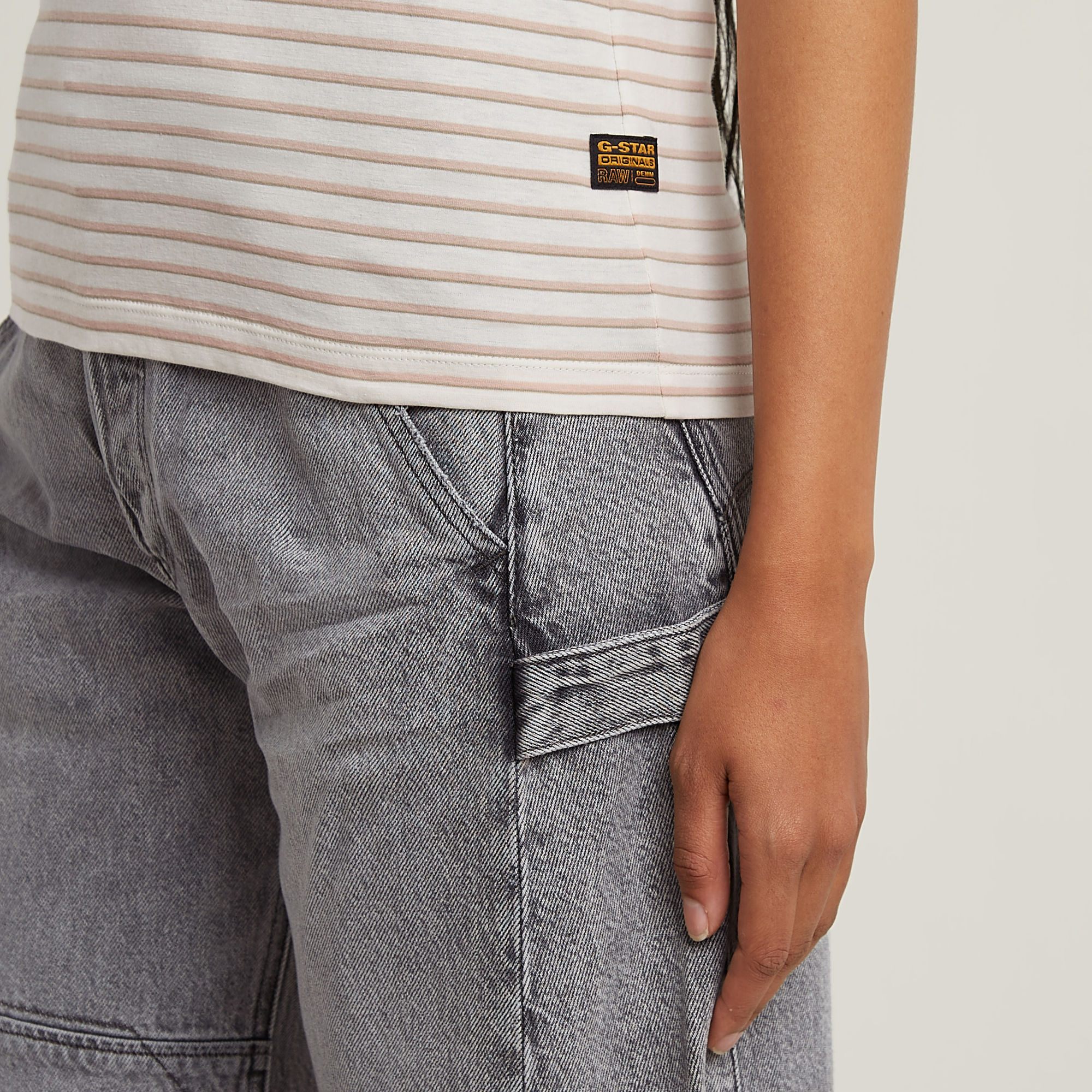 G-Star RAW Stripe Eyben Slim V-hals T-shirt 2.0 Meerkleurig Dames