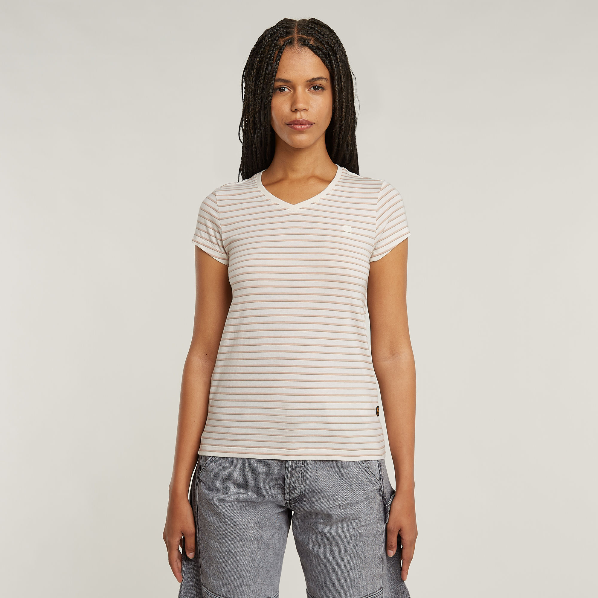 

Stripe Eyben Slim V-neck T-Shirt 2.0 - Multi color - Women