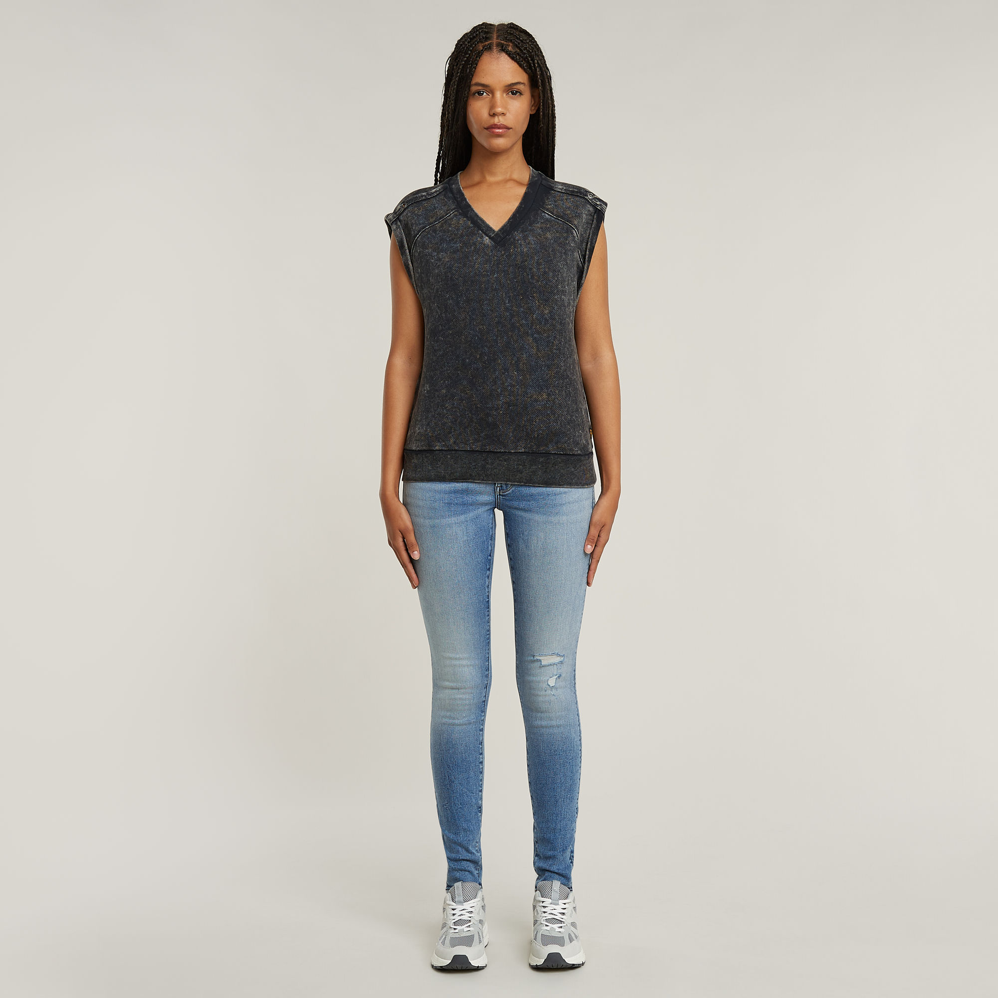 G-Star RAW Washed Sweater Grijs Dames