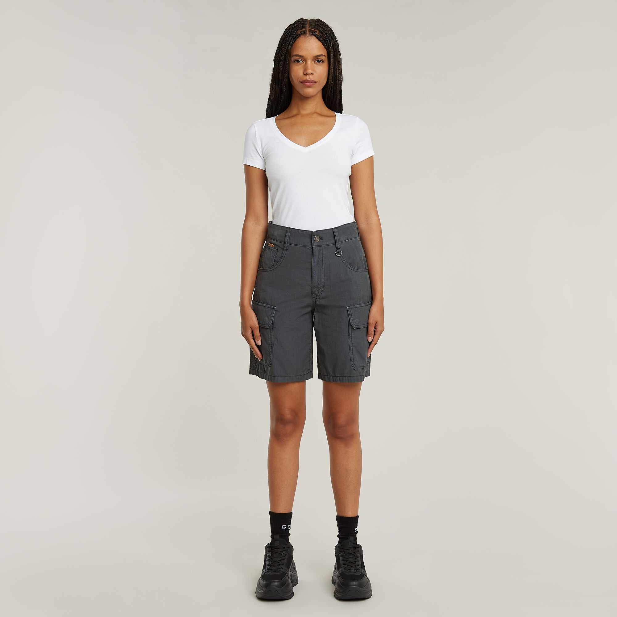 Thumbnail - Skater Cargo Bermuda - Grau - Damen