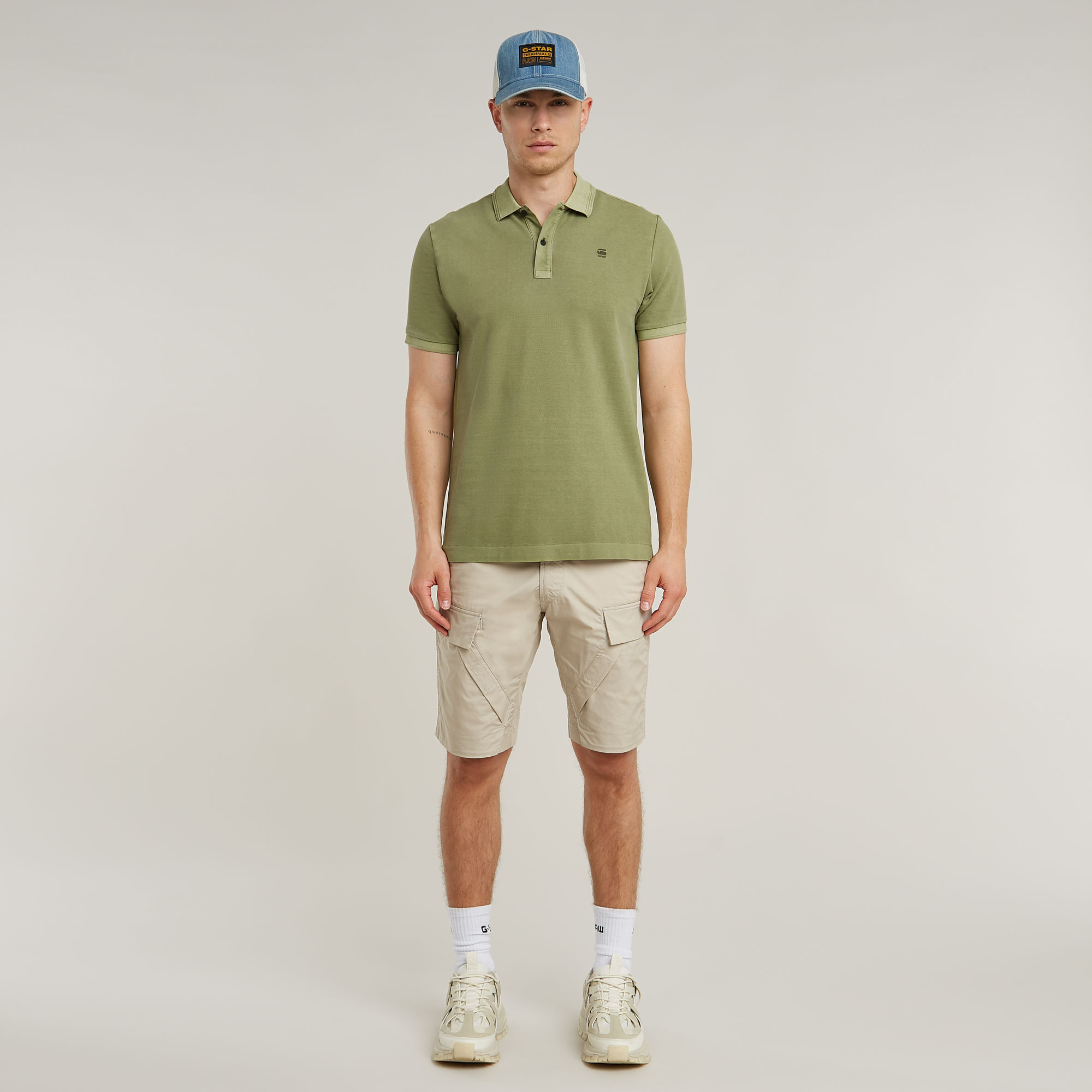 Thumbnail - Dunda Overdyed Slim Poloshirt - Grün - Herren