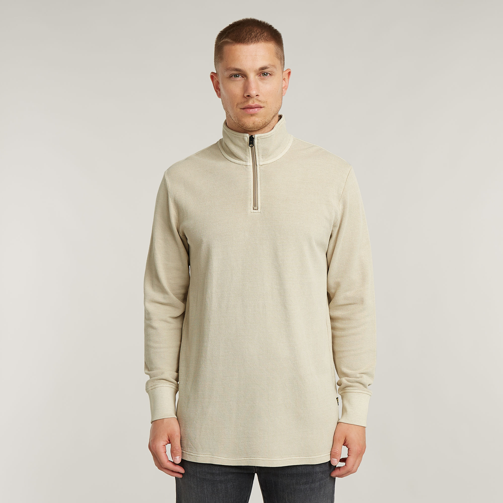 

Overdyed Half Zip Tweeter - Beige - Heren