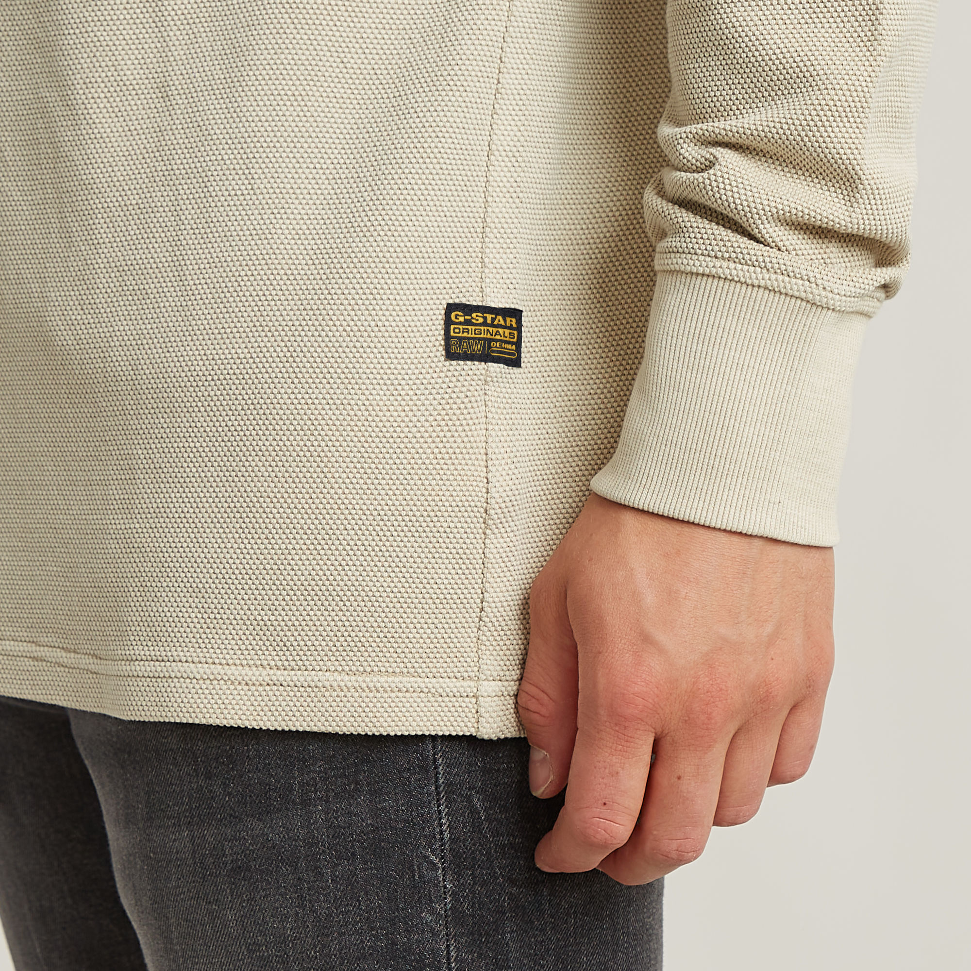 G-Star RAW Overdyed Half Zip Tweeter Beige Heren