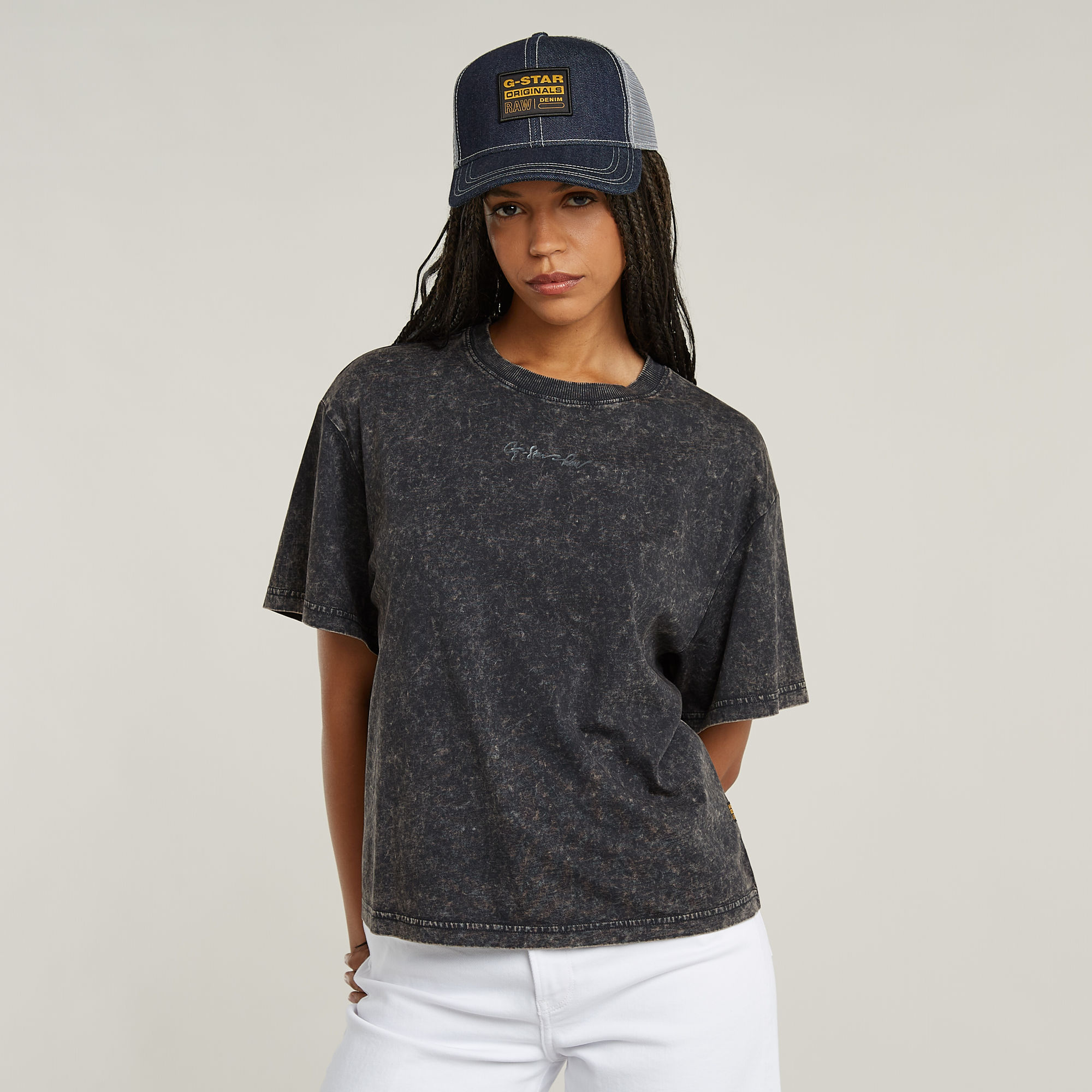 G-Star RAW Washed G-Script T-shirt Grijs Dames
