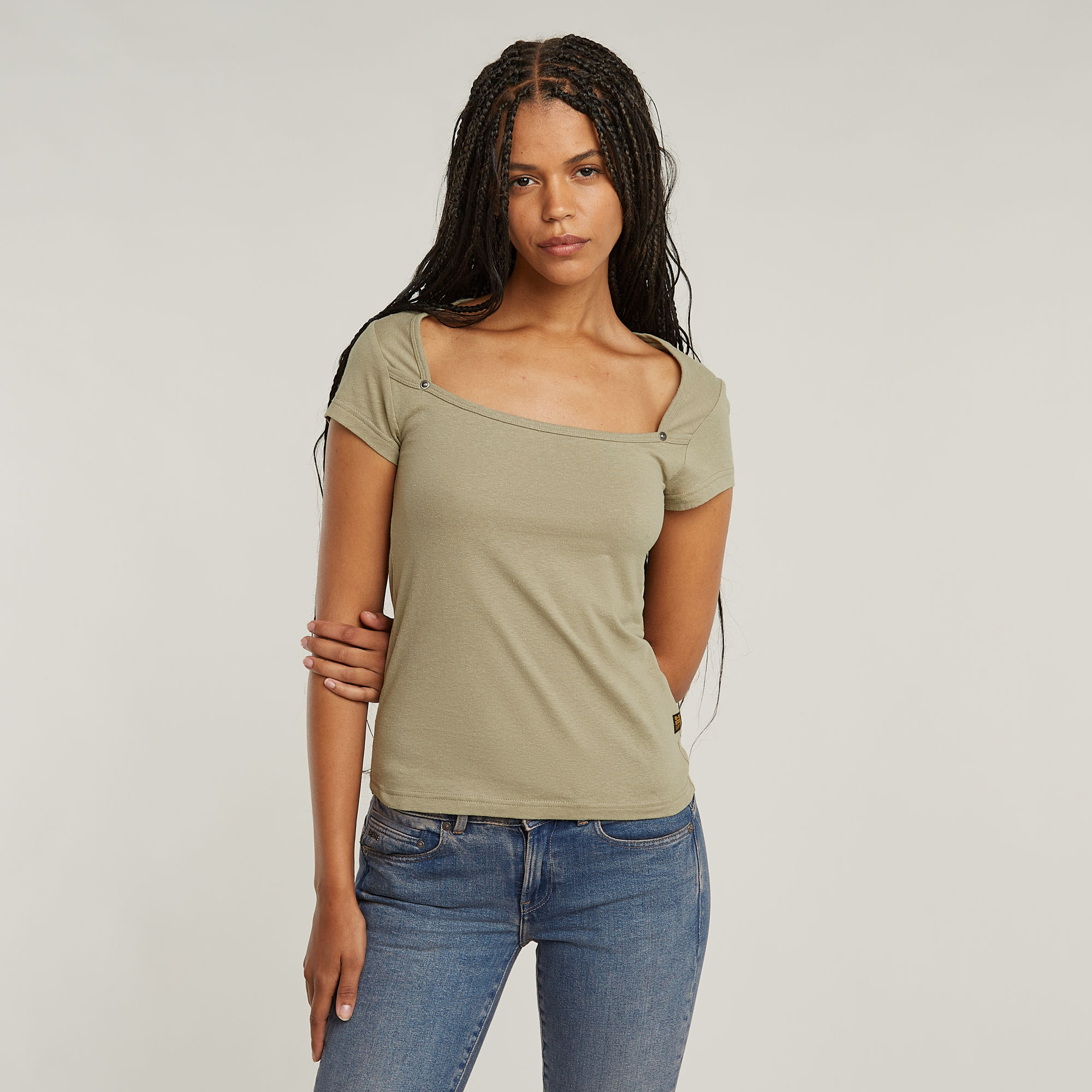 G-Star RAW Sweet Heart Slim Top Beige Dames