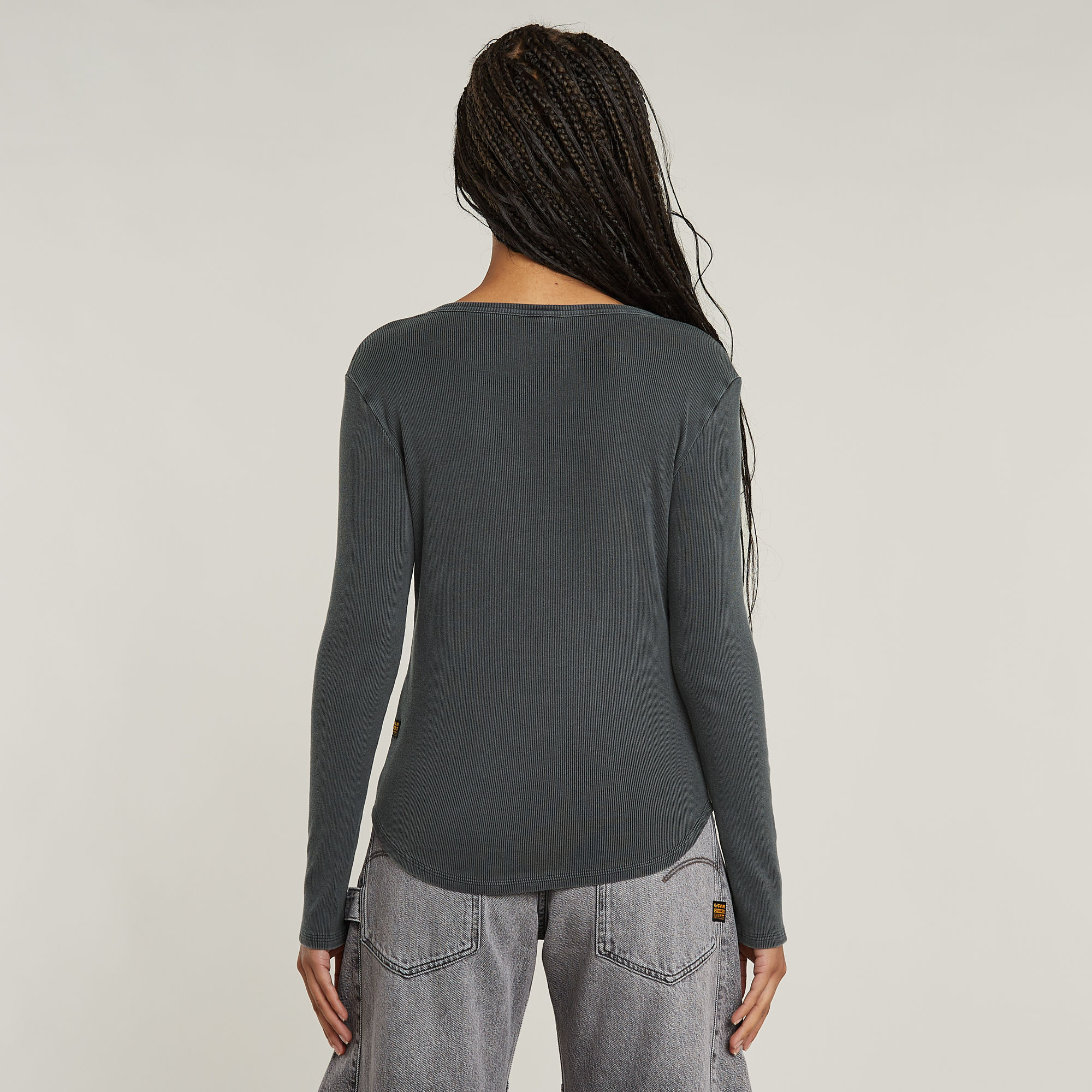 G-Star RAW Deep V-neck Slim Top Grijs Dames