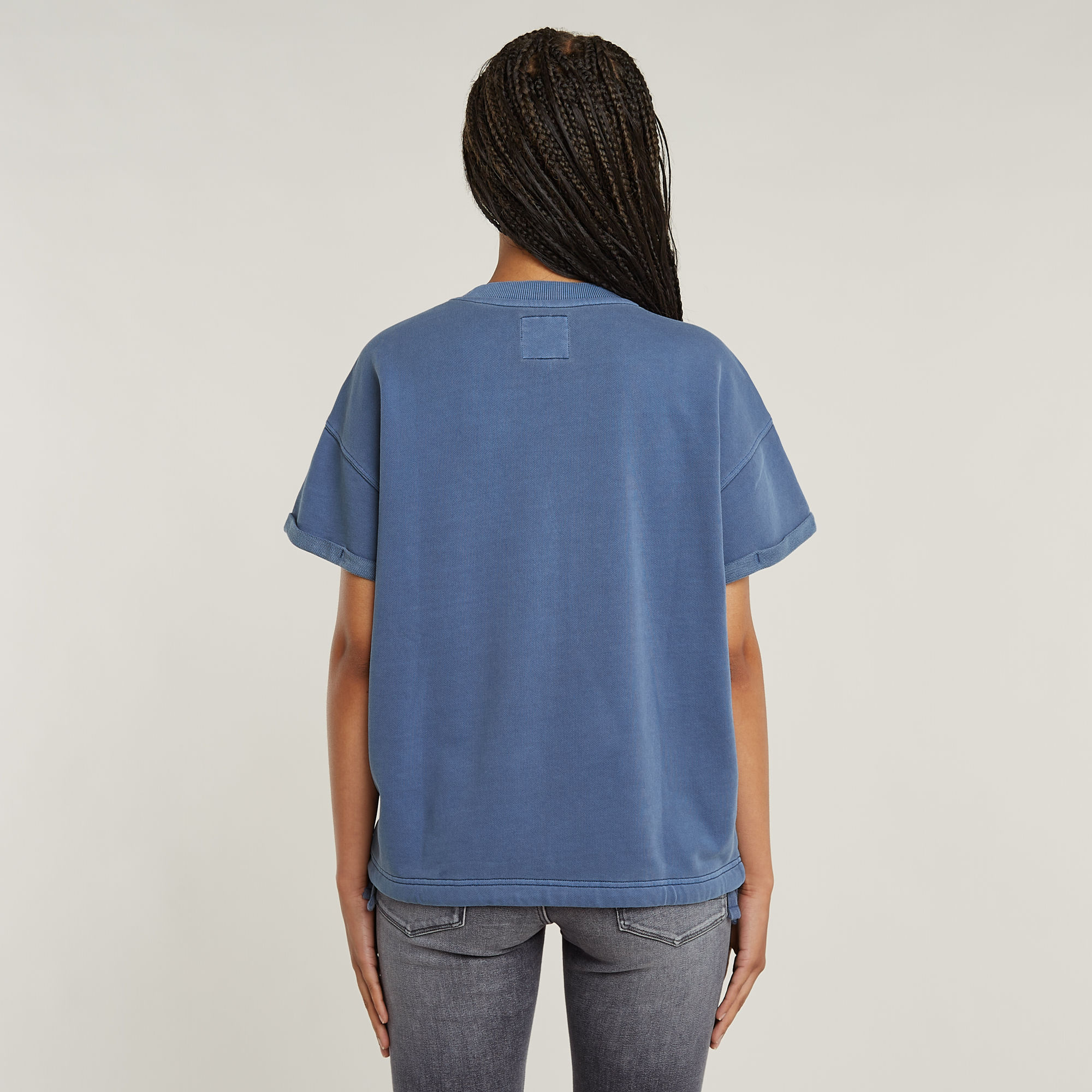 G-Star RAW Overdyed Seam Details Sweater Midden blauw Dames