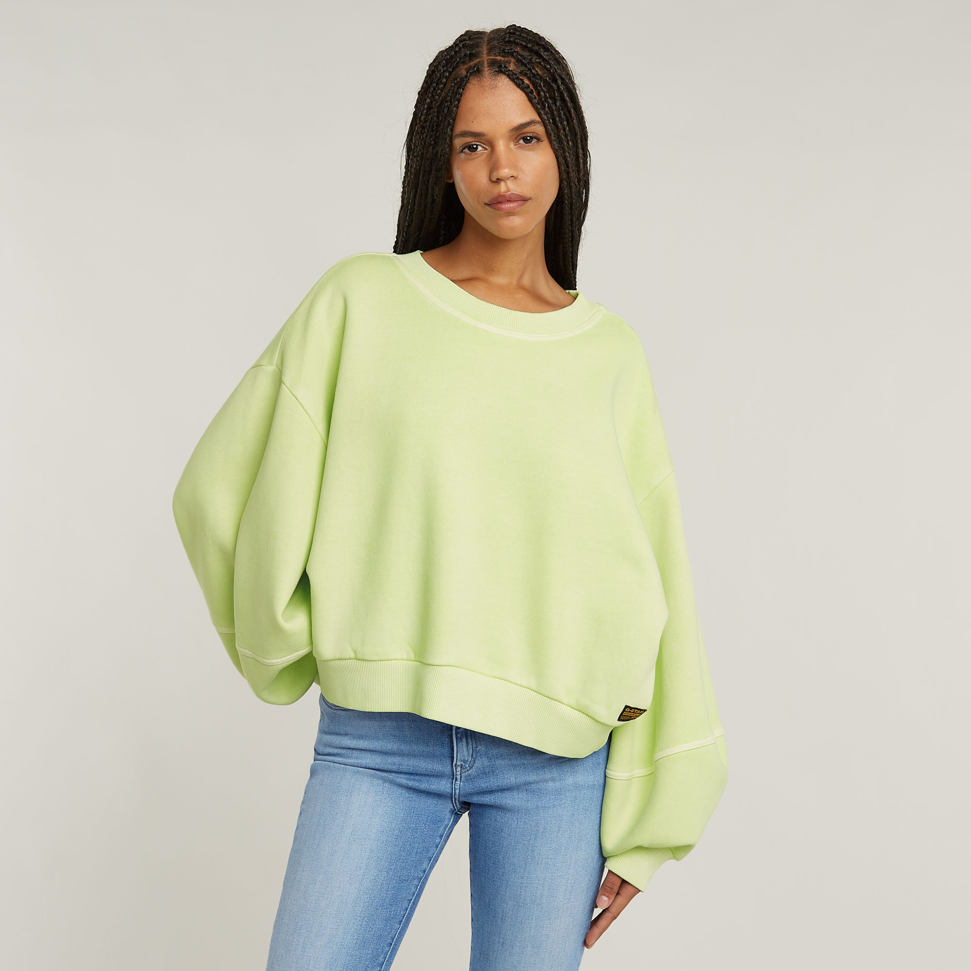 G-Star RAW Overdyed Oversized Sweater Groen Dames
