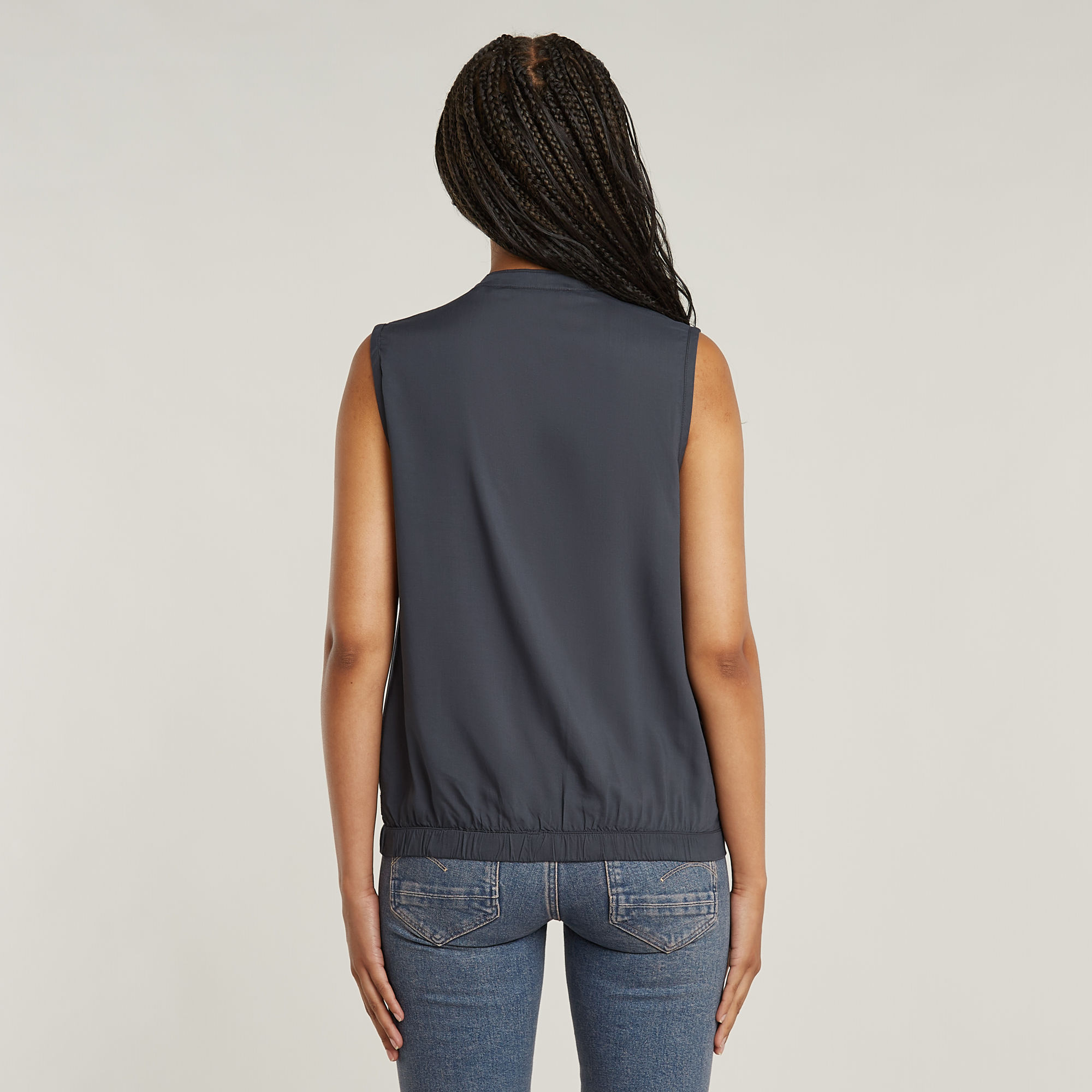 G-Star RAW Stand Up Collar Top Grijs Dames