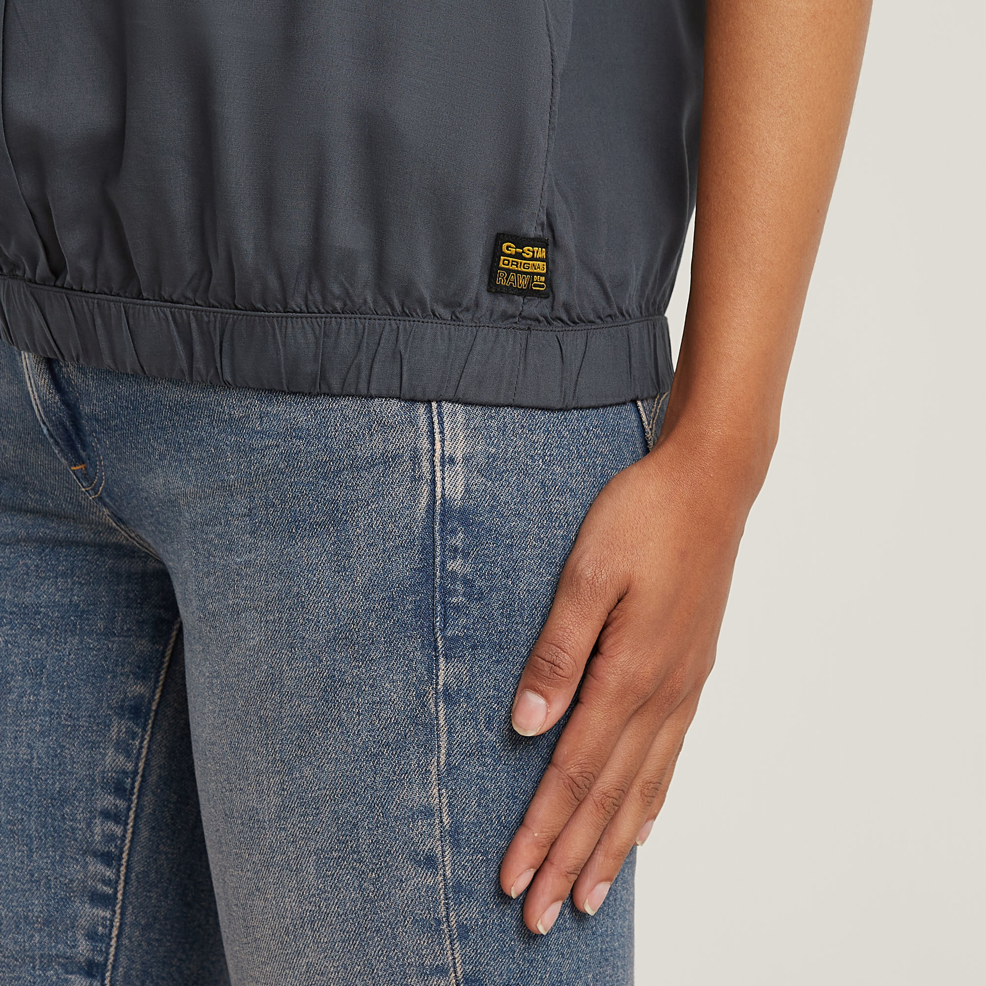 G-Star RAW Stand Up Collar Top Grijs Dames