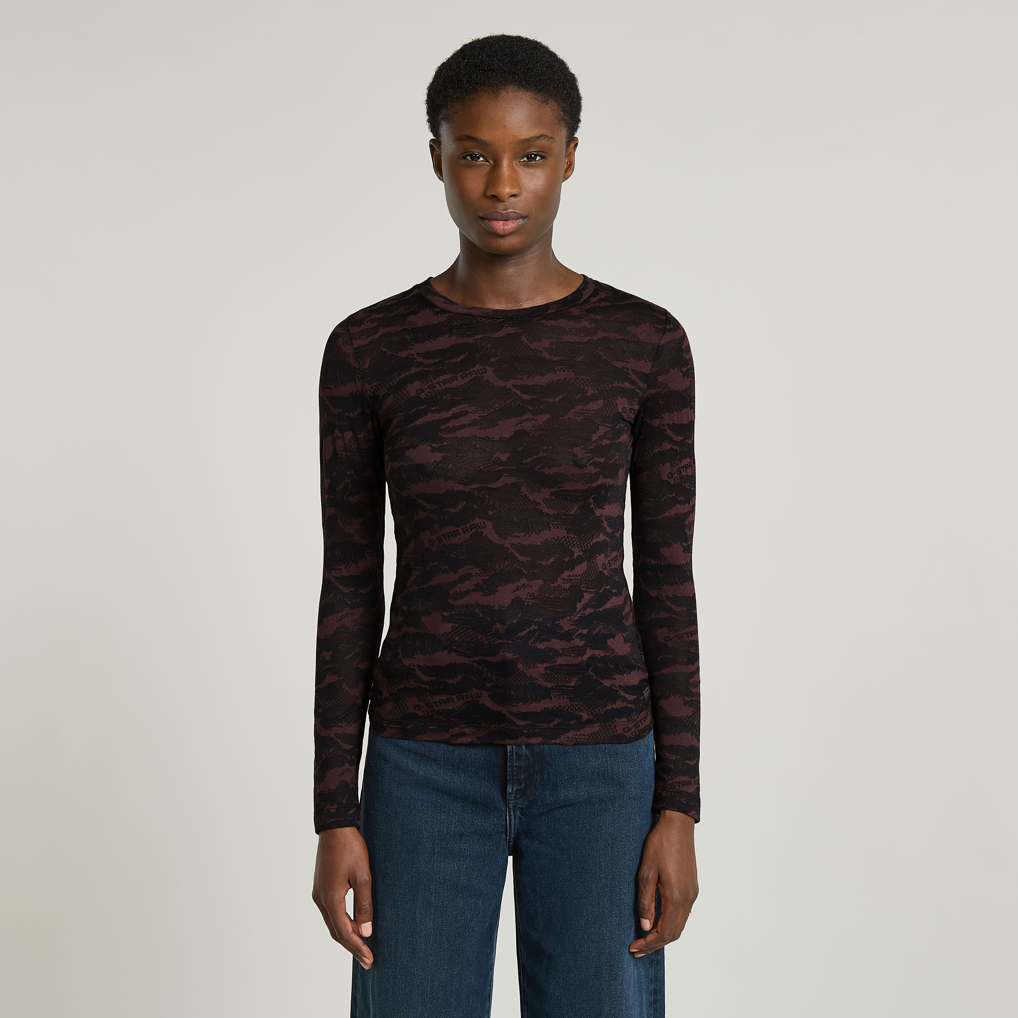 G-Star RAW Fine Lace AOP Slim Top - Meerkleurig - Dames