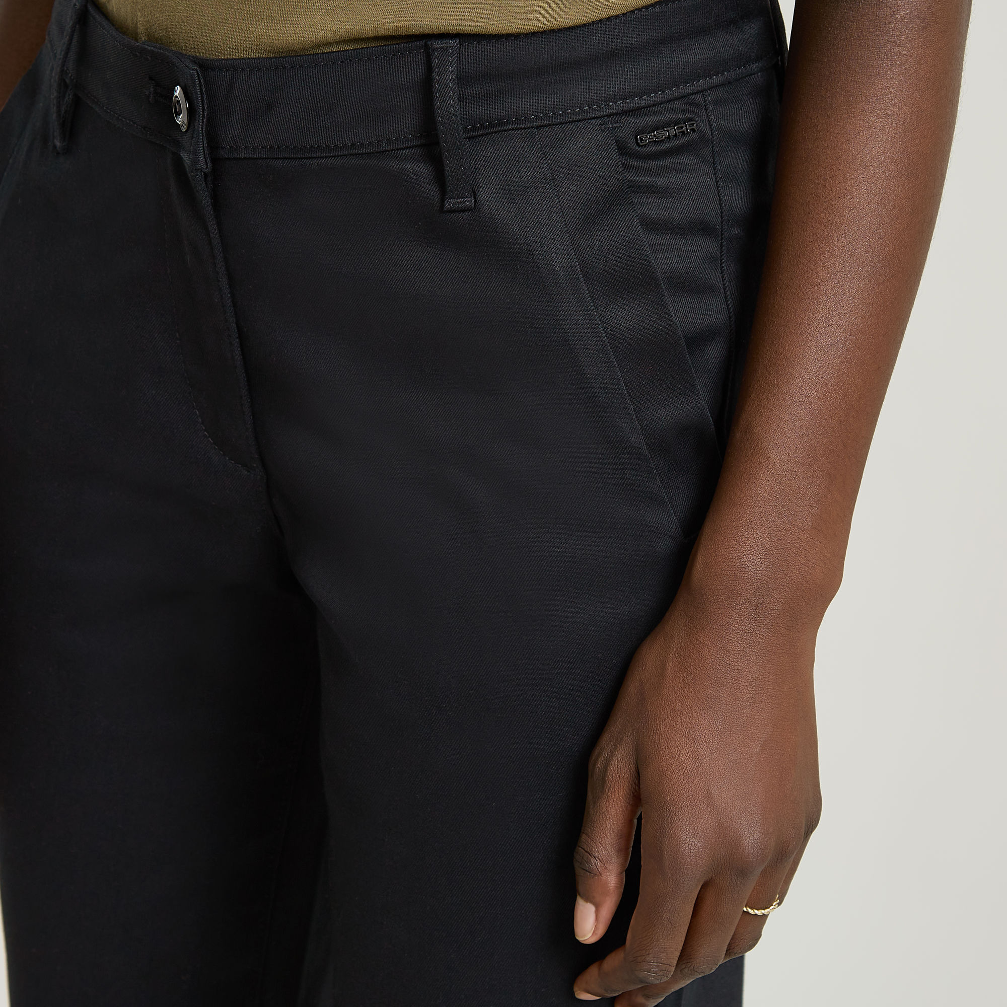 G-Star RAW Bronson Mid Waist Chino Zwart Dames