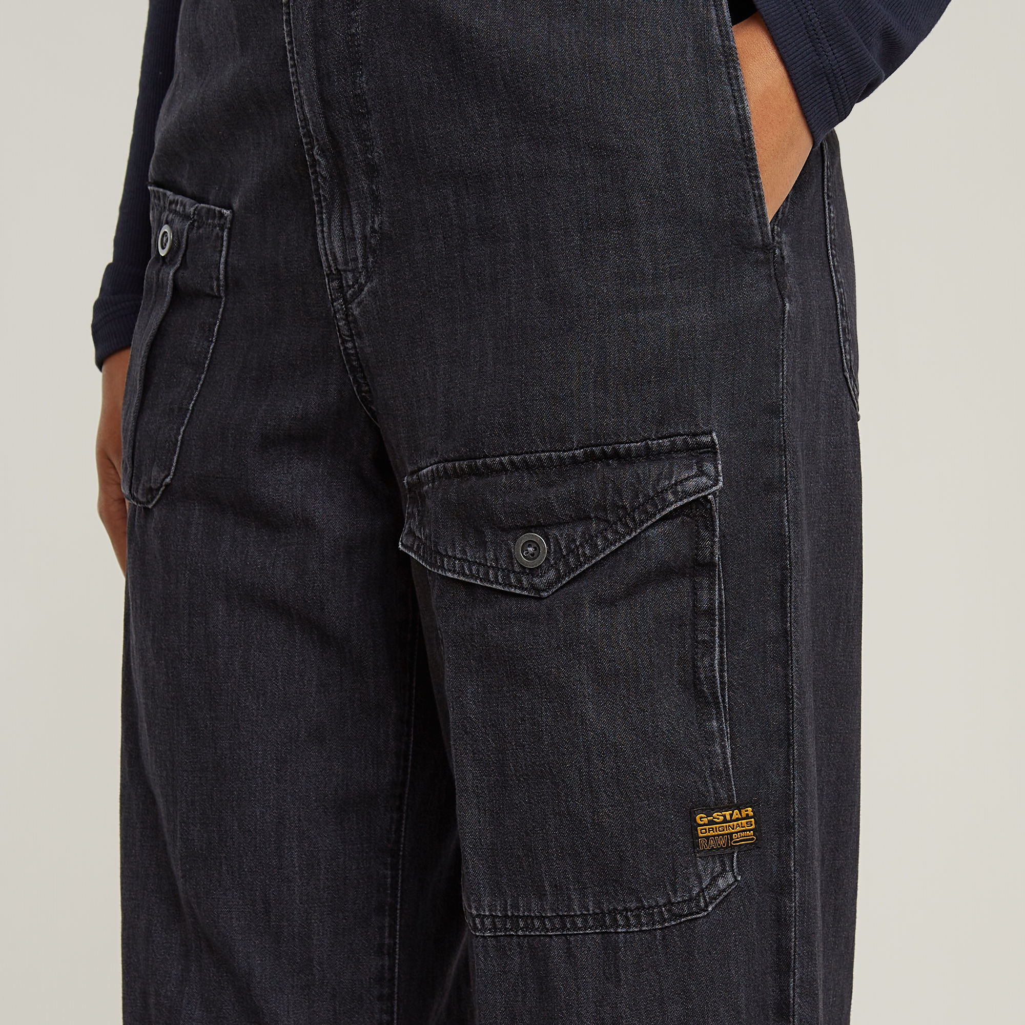 G-Star RAW Belted Cargo Loose Jeans Zwart Dames