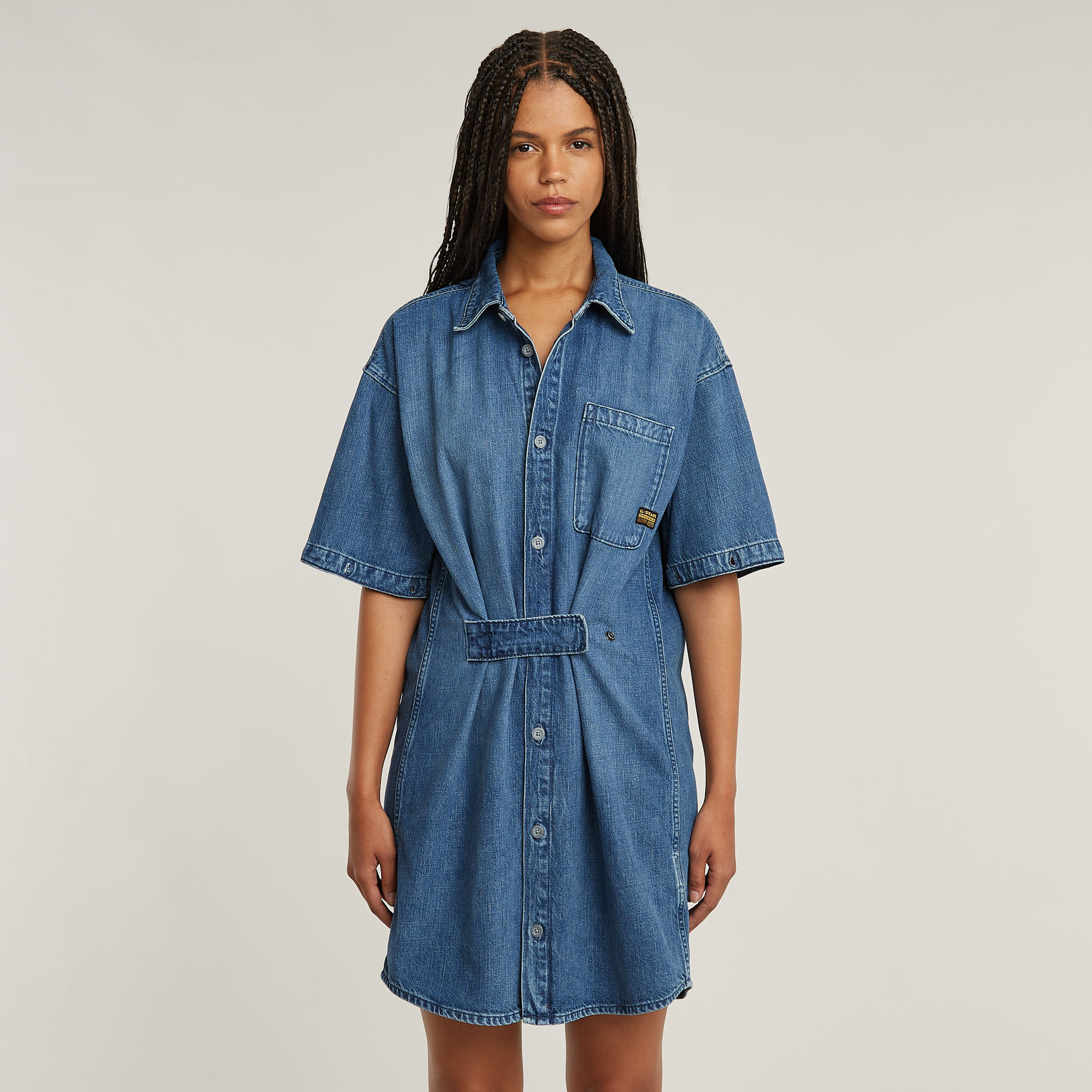 

Modular Shirt Dress - Medium blue - Women