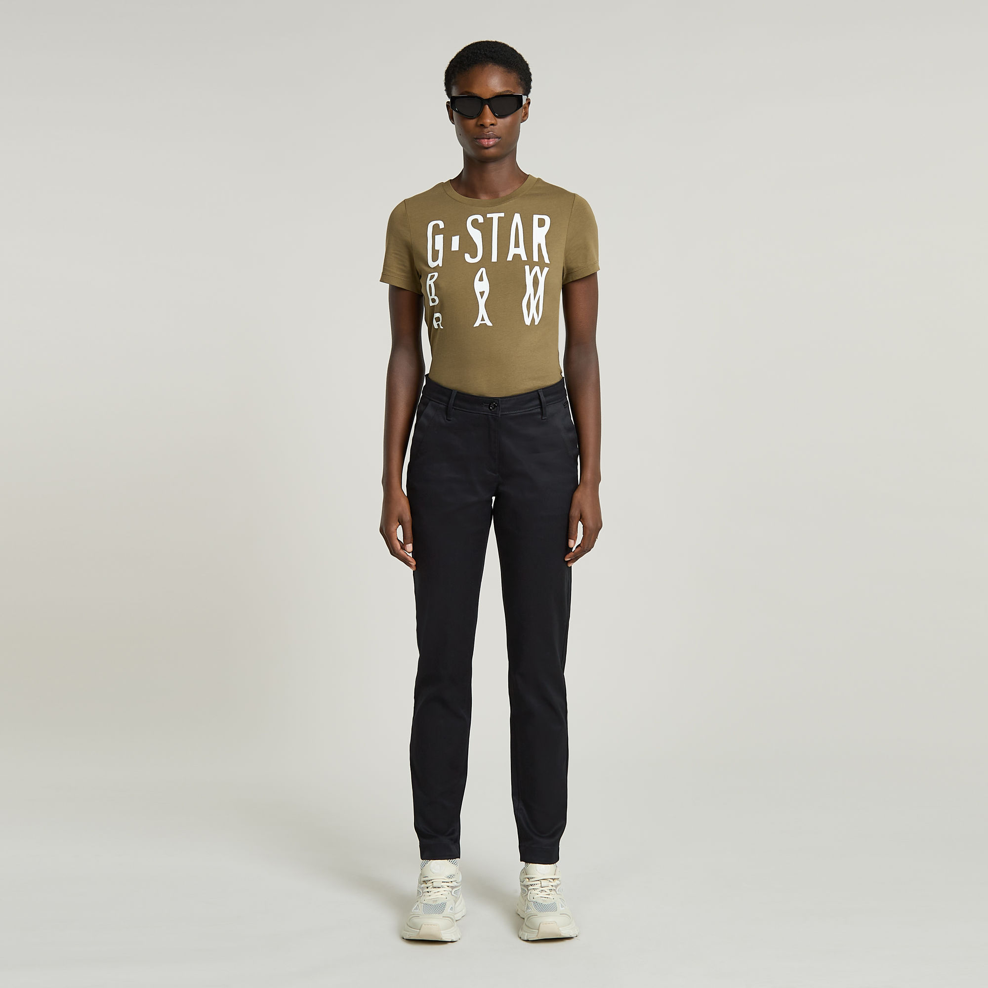 G-Star RAW Bronson Mid Waist Chino Zwart Dames
