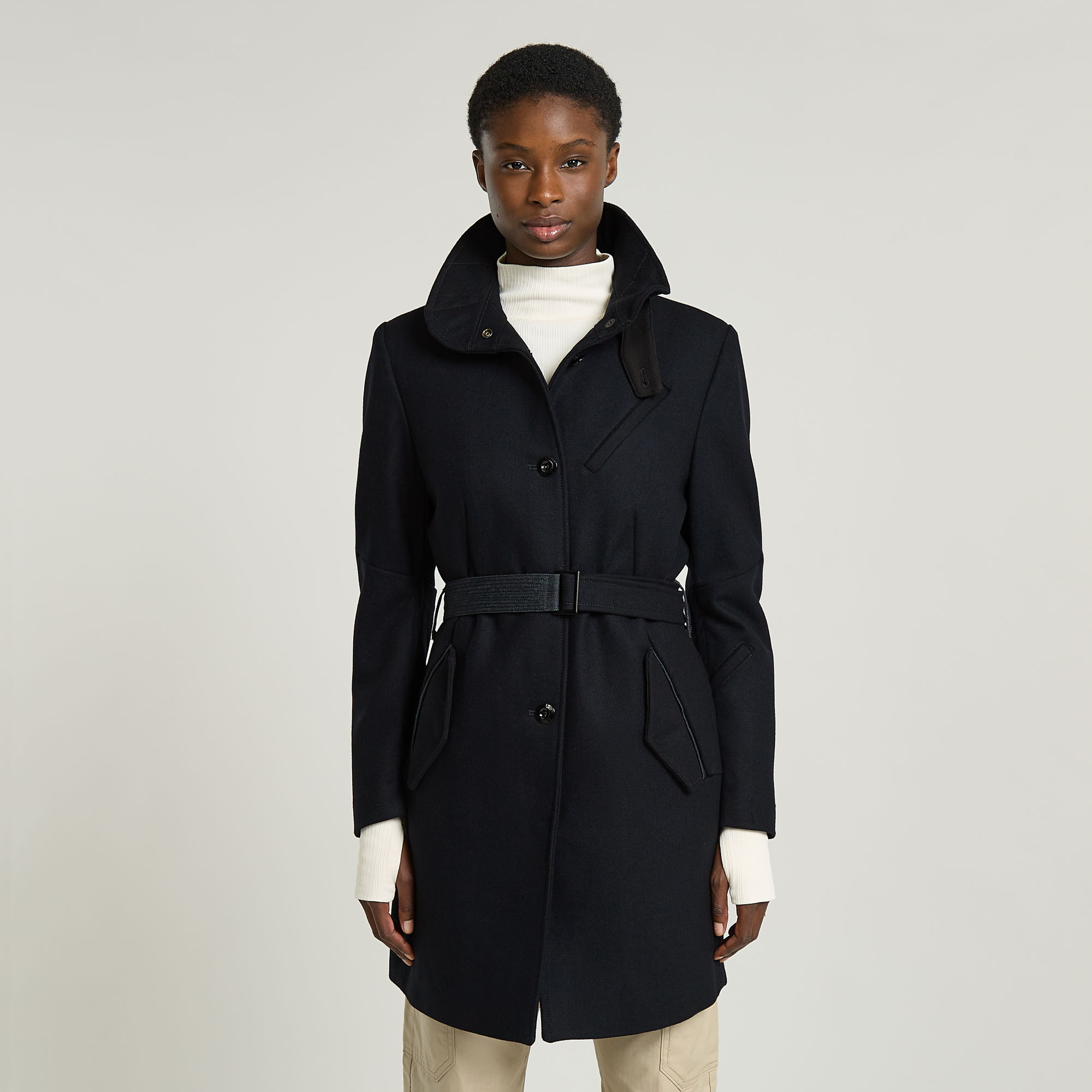 

Empral Wool Trench - Dark blue - Women