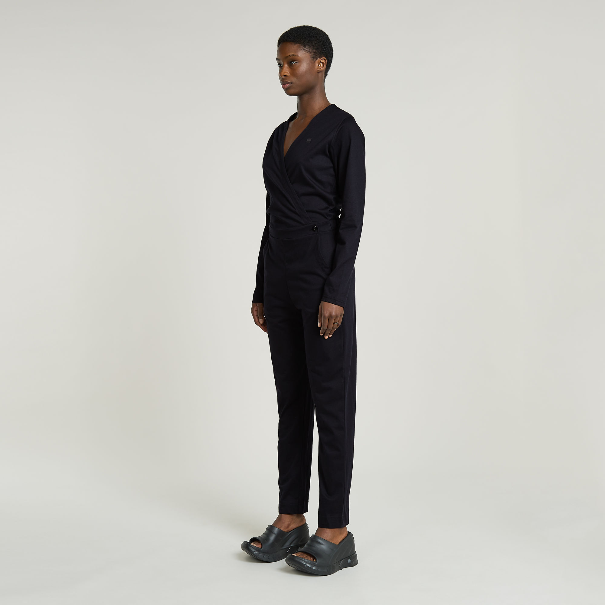 G-Star RAW Wide Leg Jumpsuit Zwart Dames