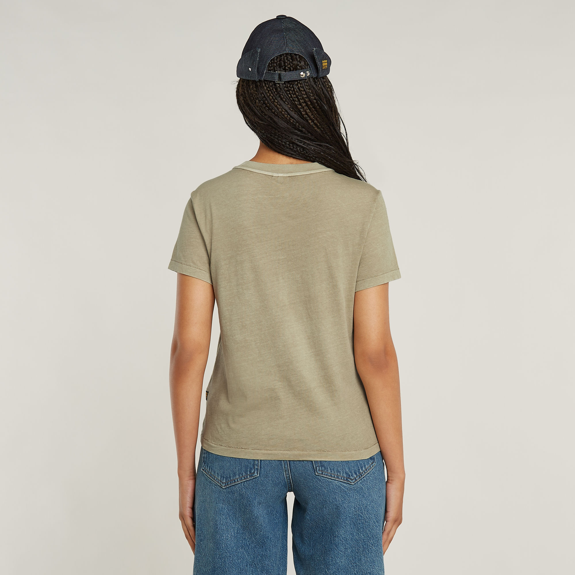G-Star RAW Overdyed Front Seam Top Beige Dames
