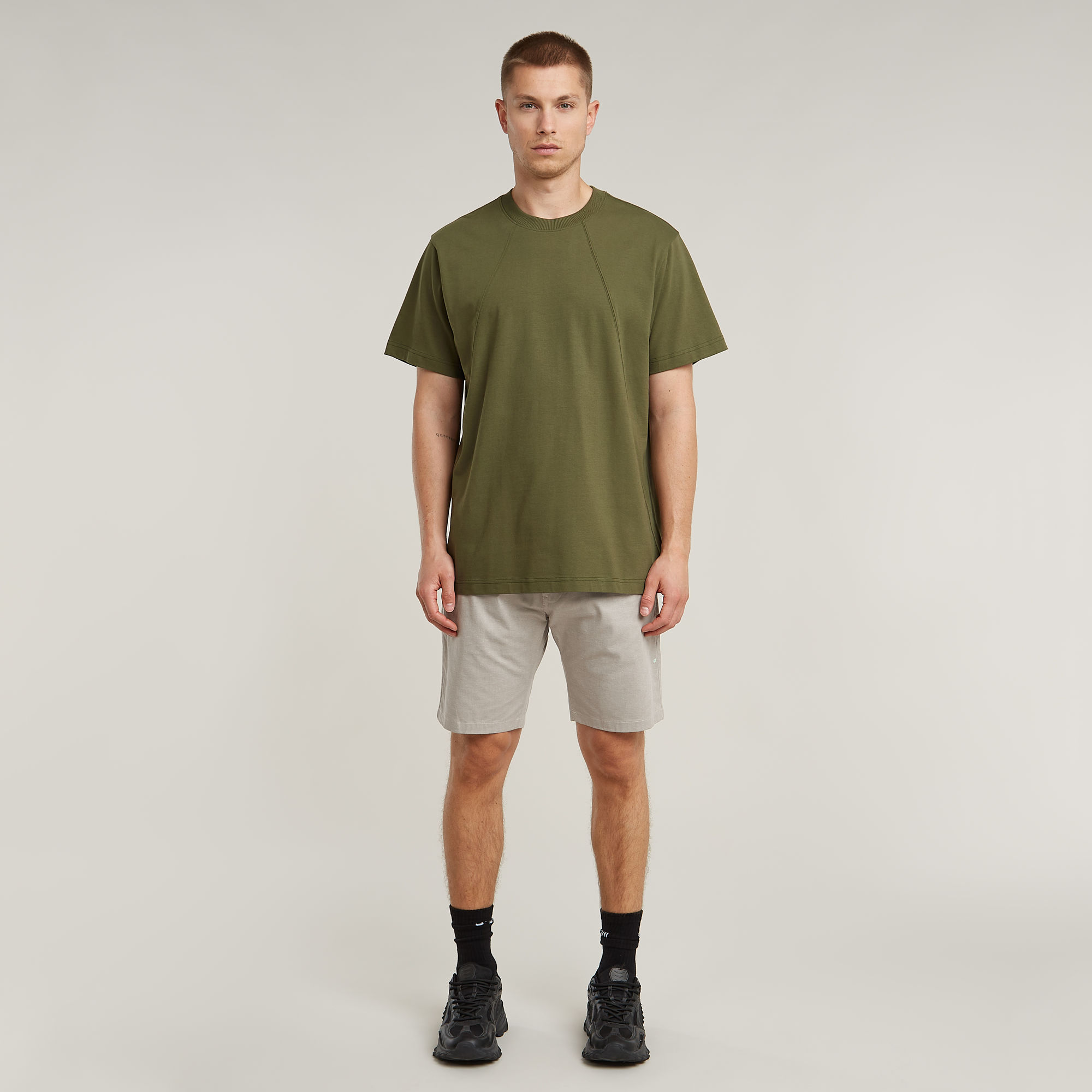 G-Star RAW Seam Detail Loose T-Shirt Groen Heren