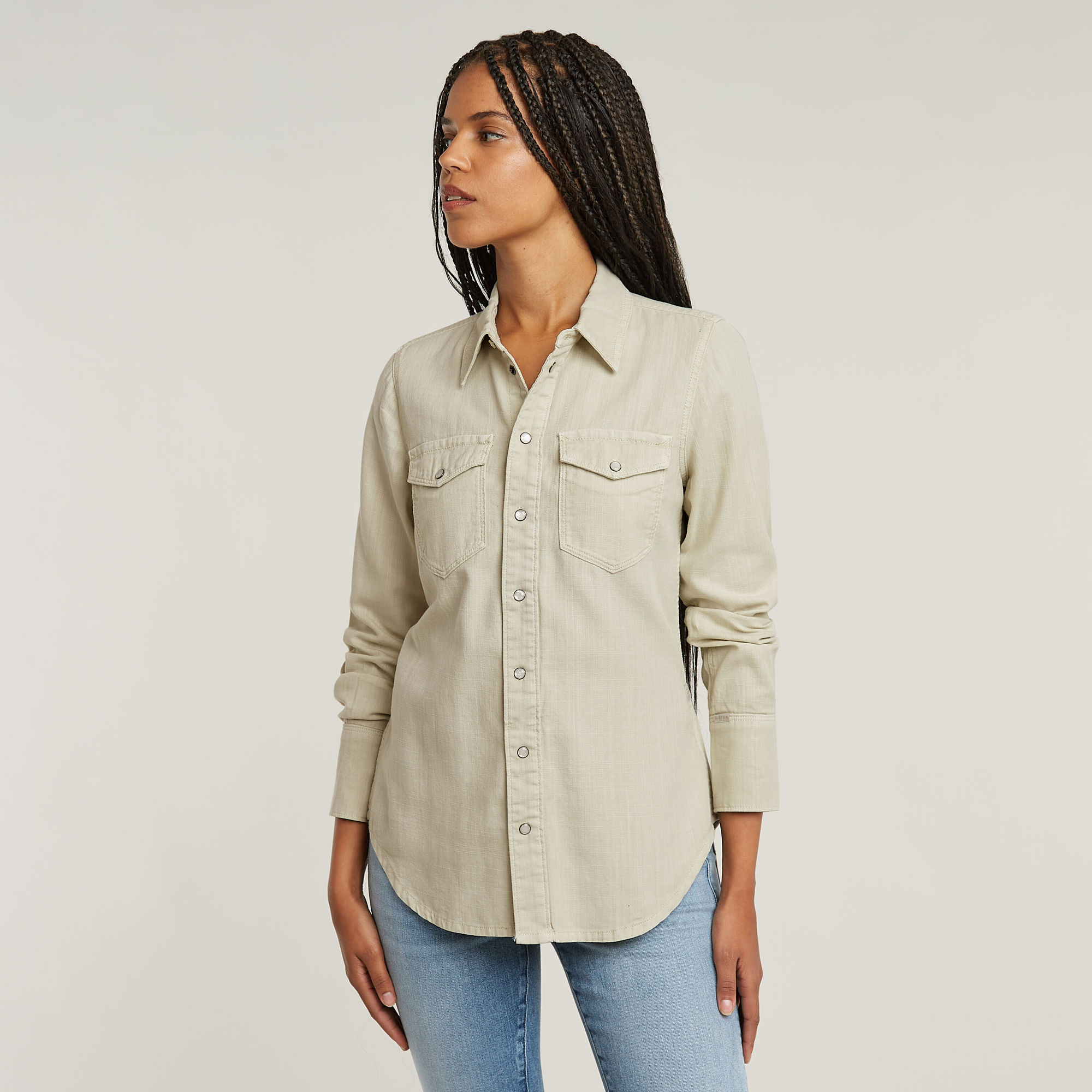G-Star RAW Slim Western Overhemd Groen Dames