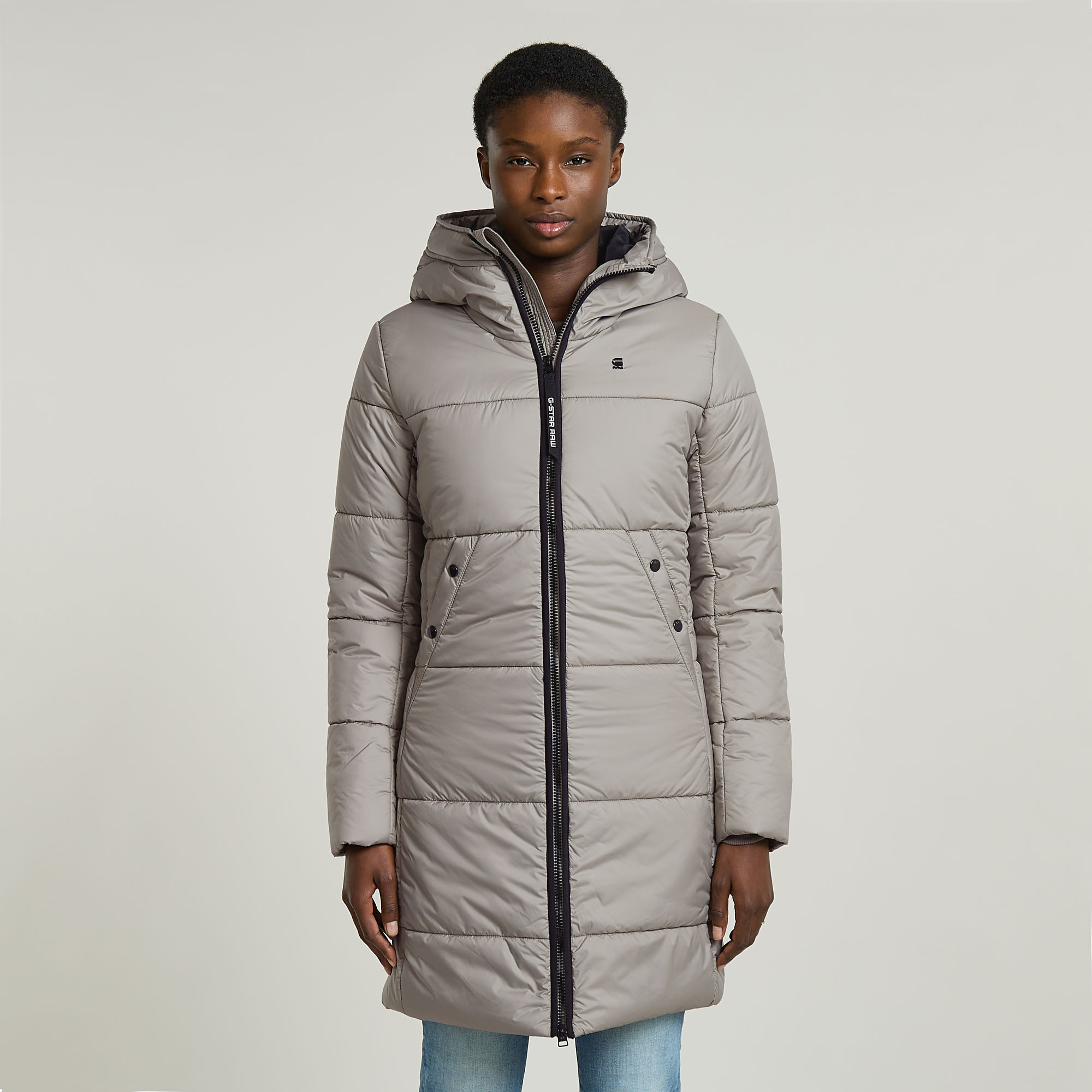 Whistler Hooded Quilted Slim Long Coat - Beige - Damen