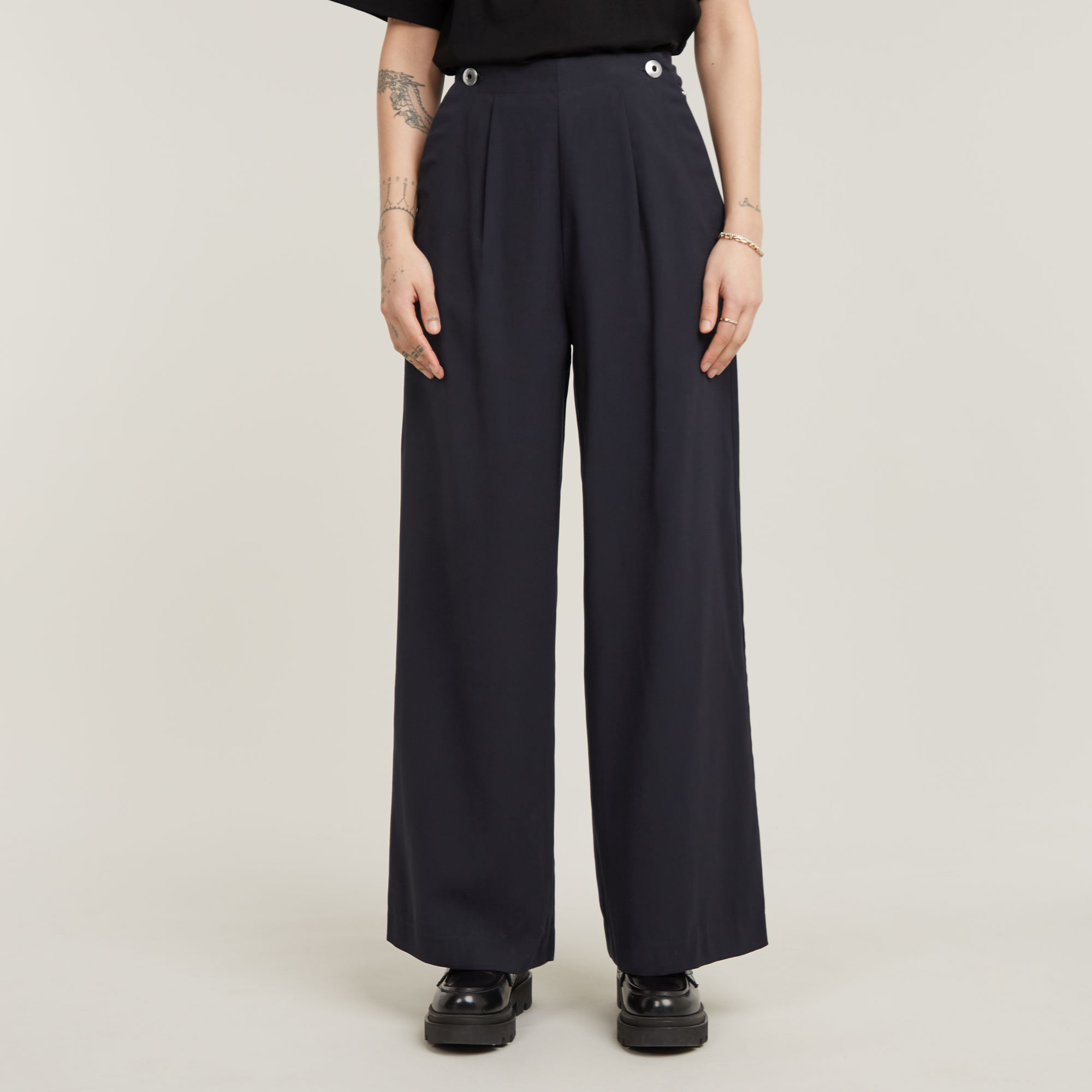 Holiday Wide Leg Pants - Dunkelblau - Damen