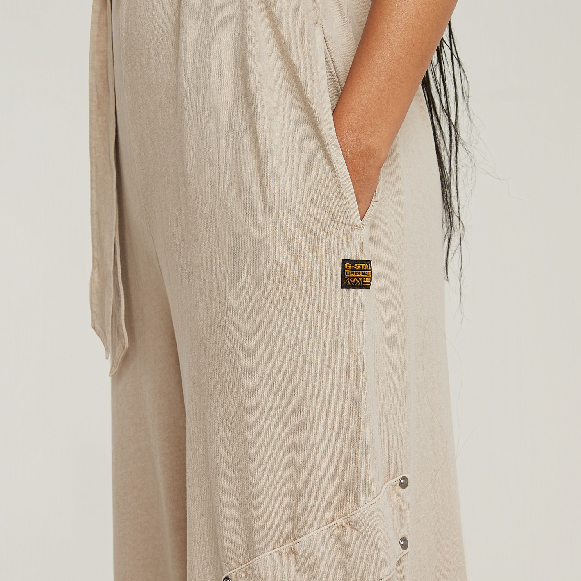 G-Star RAW Overdyed Utility Loose Jumpsuit Beige Dames