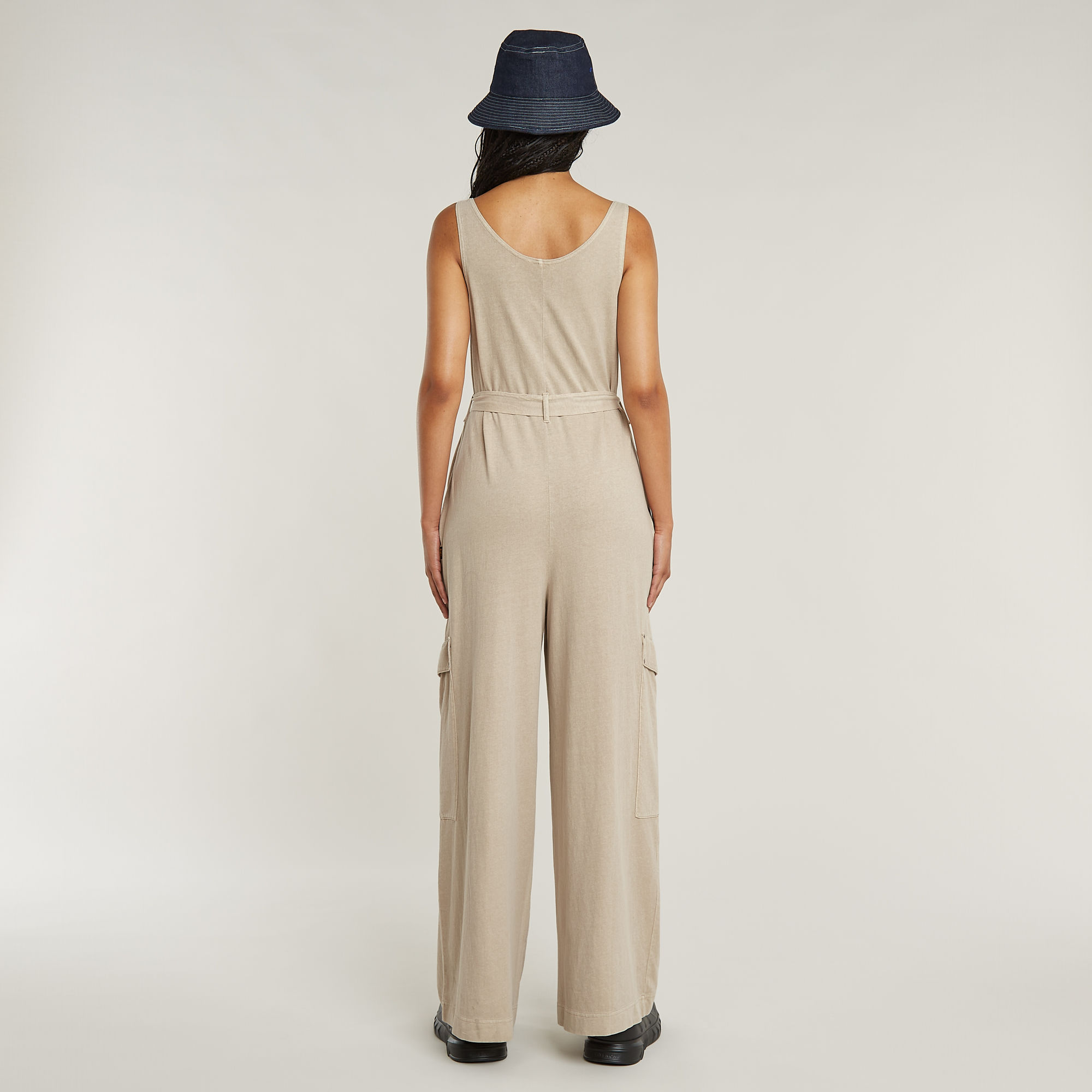 G-Star RAW Overdyed Utility Loose Jumpsuit Beige Dames