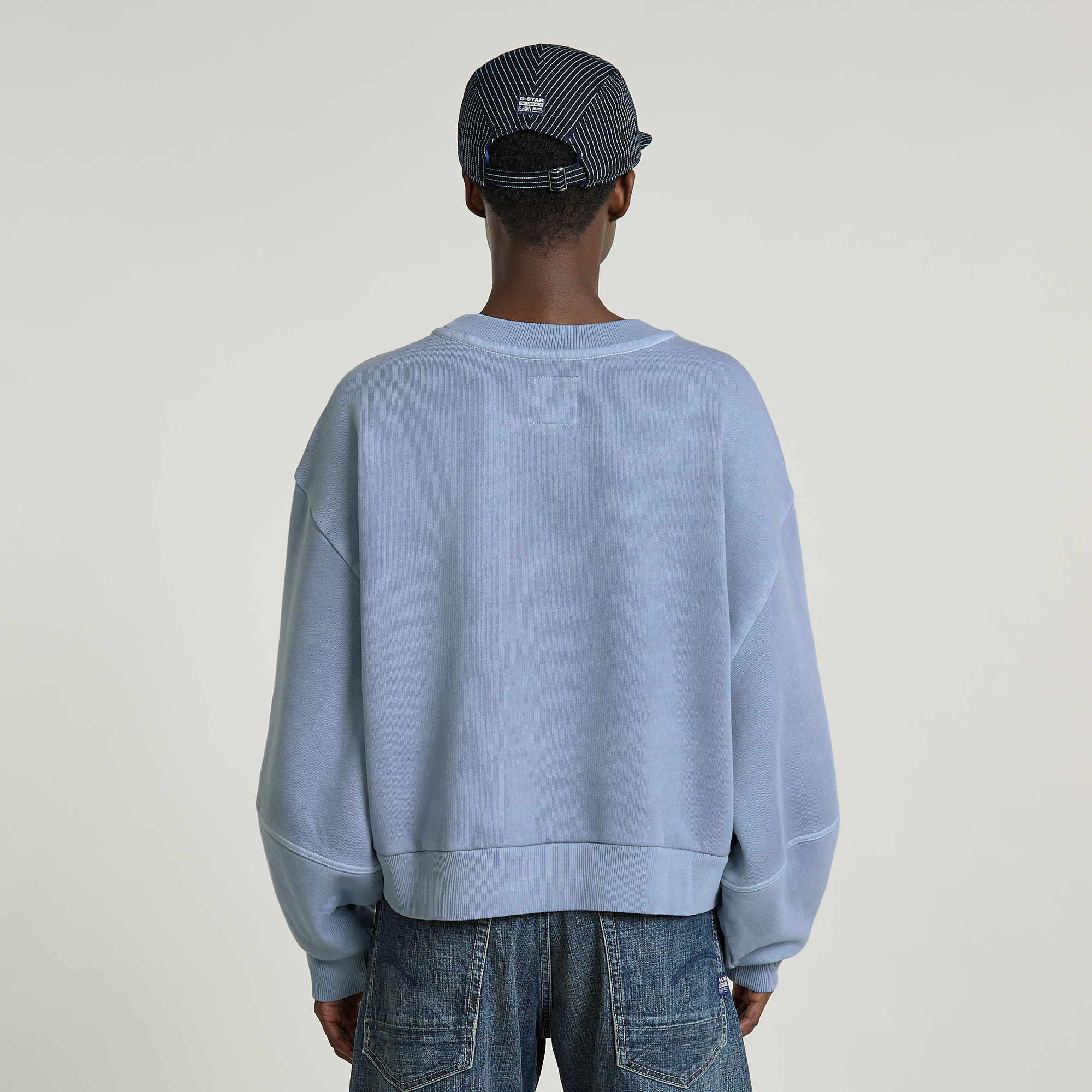 G-Star RAW Overdyed Big Sleeve Oversized Sweater Lichtblauw Dames