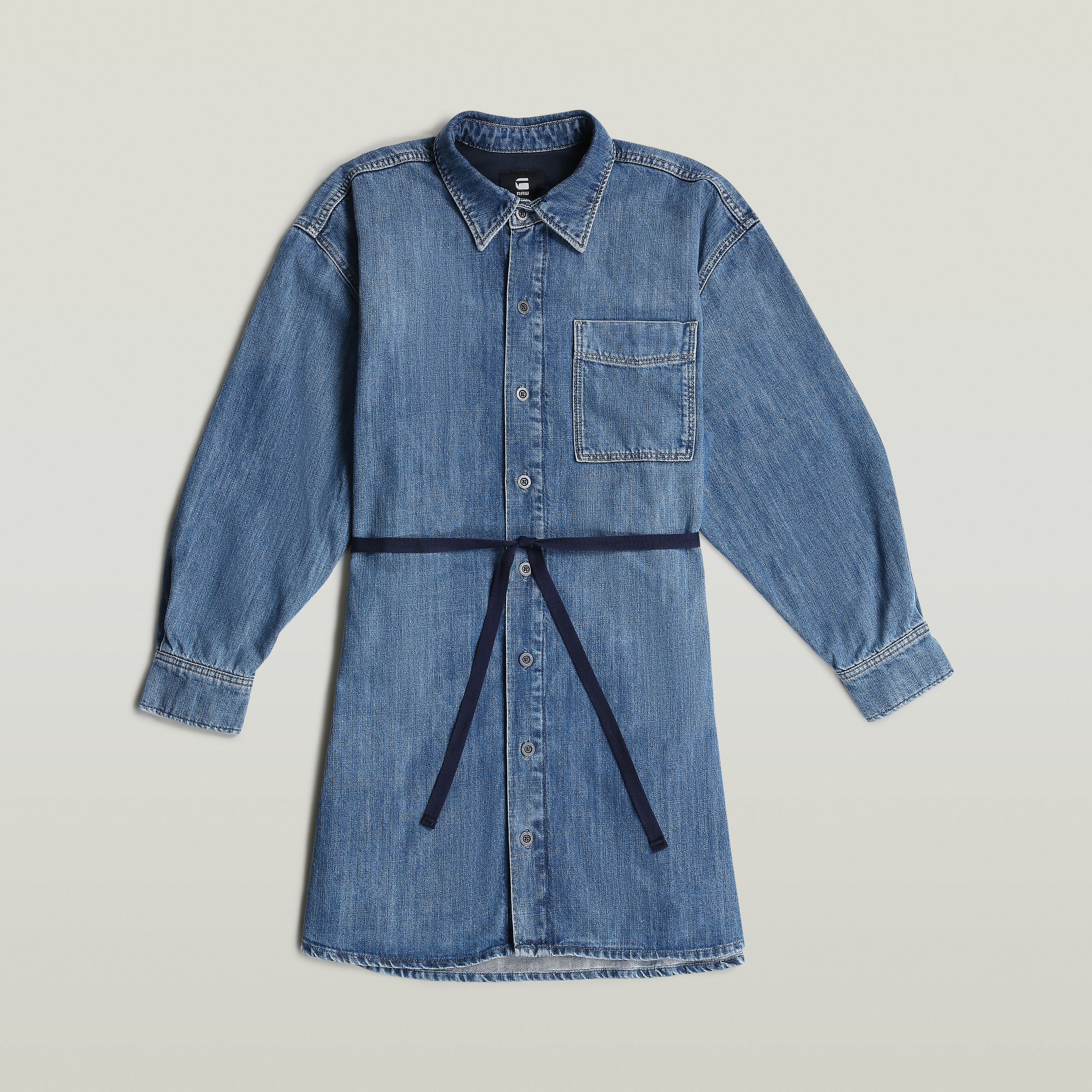 G-Star RAW Belted Oversized Spijkerjurk Midden blauw Dames