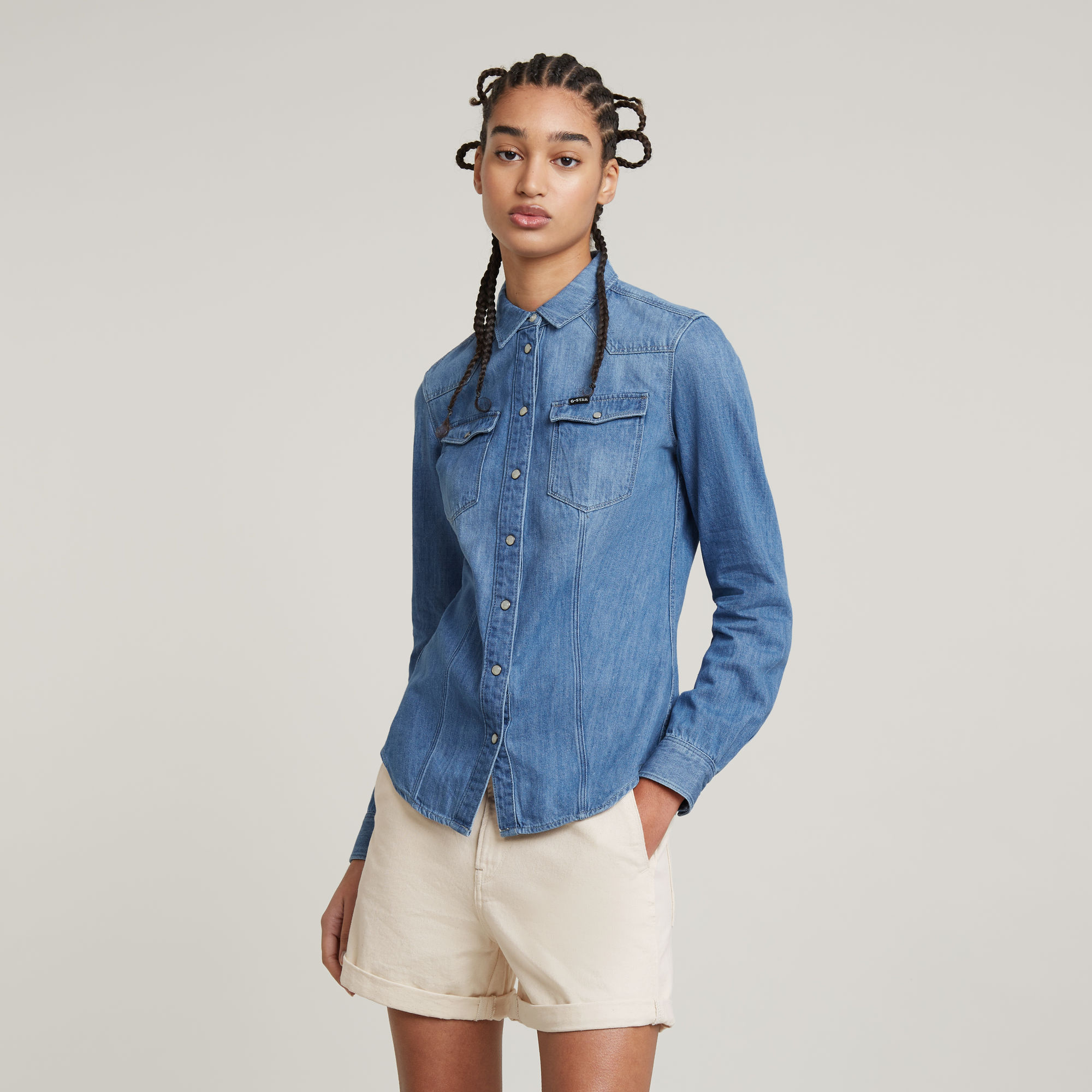 G-Star RAW 3301 Shirt - Midden blauw - Dames