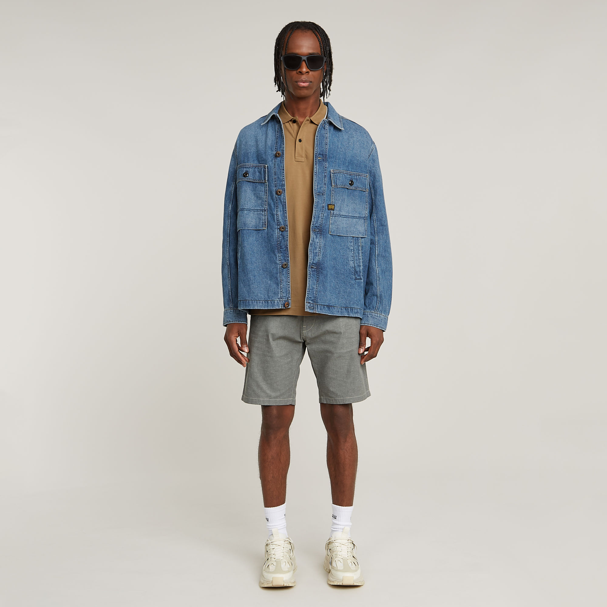G-Star RAW Dunda Slim Stripe Polo Beige Heren