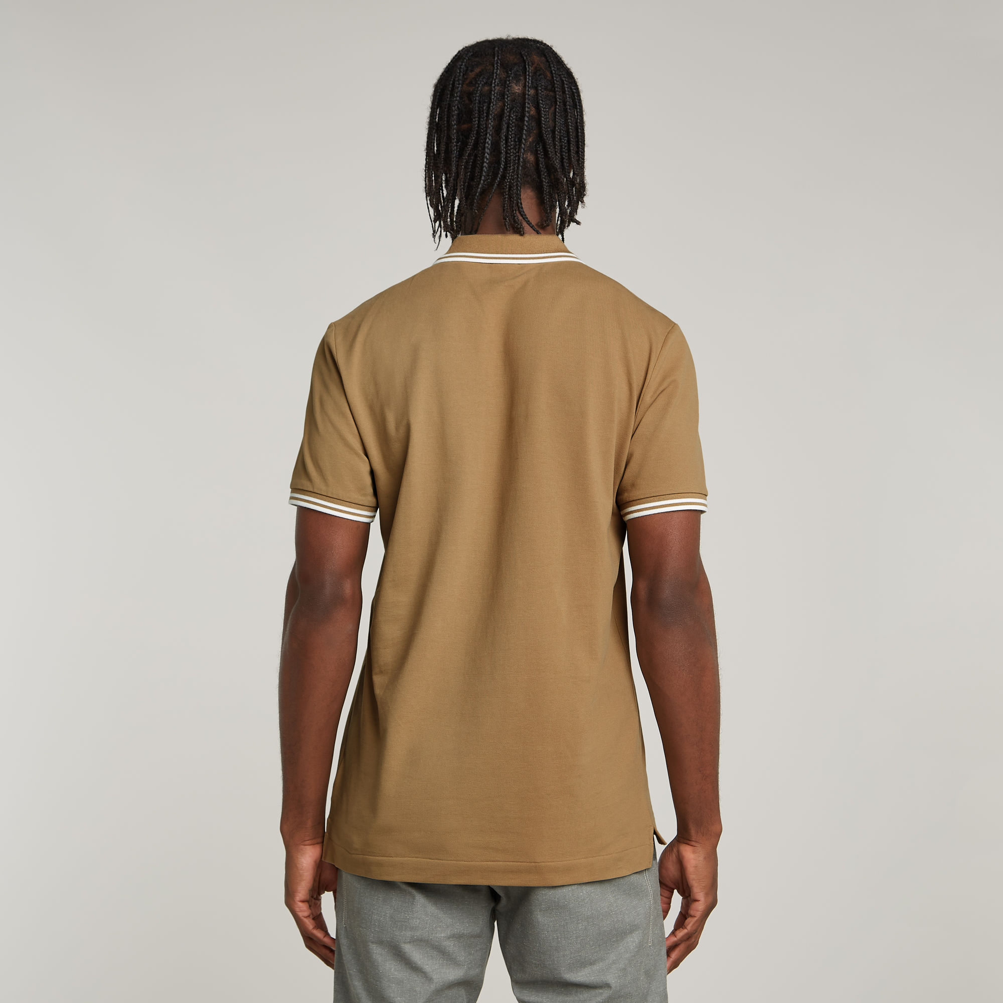 G-Star RAW Dunda Slim Stripe Polo Beige Heren