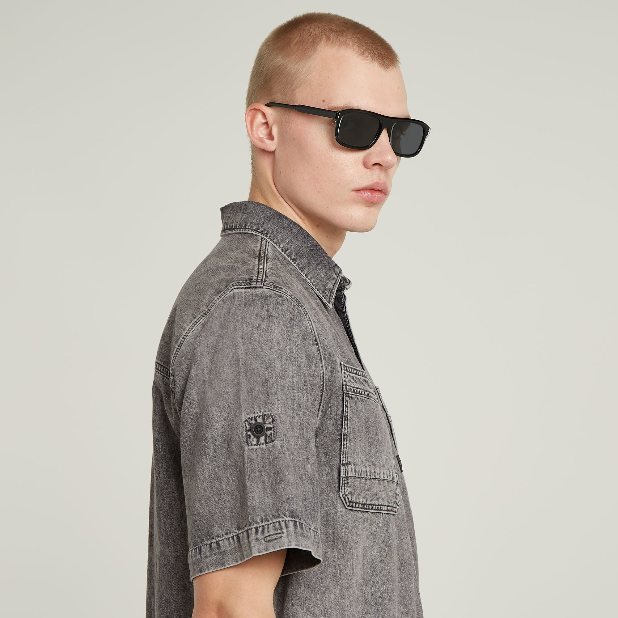 G-Star RAW Slanted Double Pocket Regular Shirt Grijs Heren
