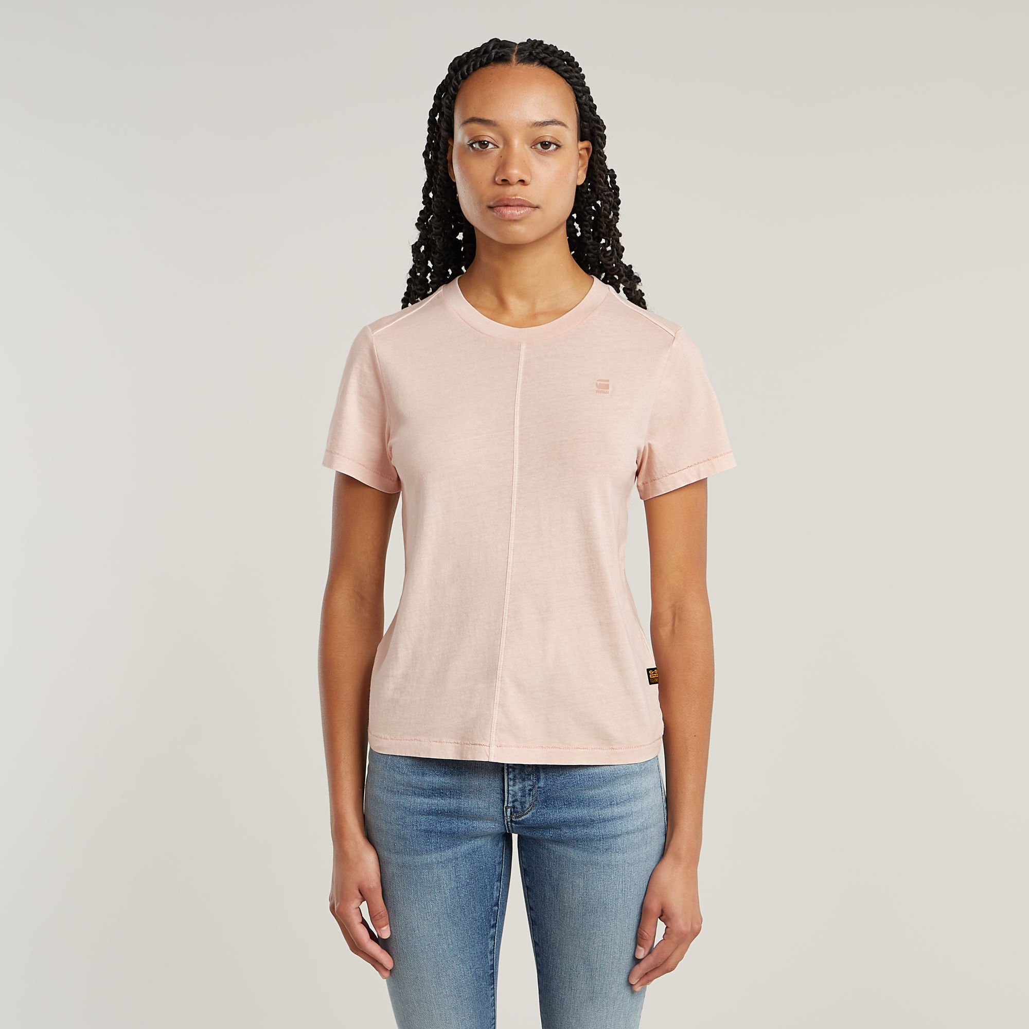 

Overdyed Front Seam T-Shirt - Pink - Women