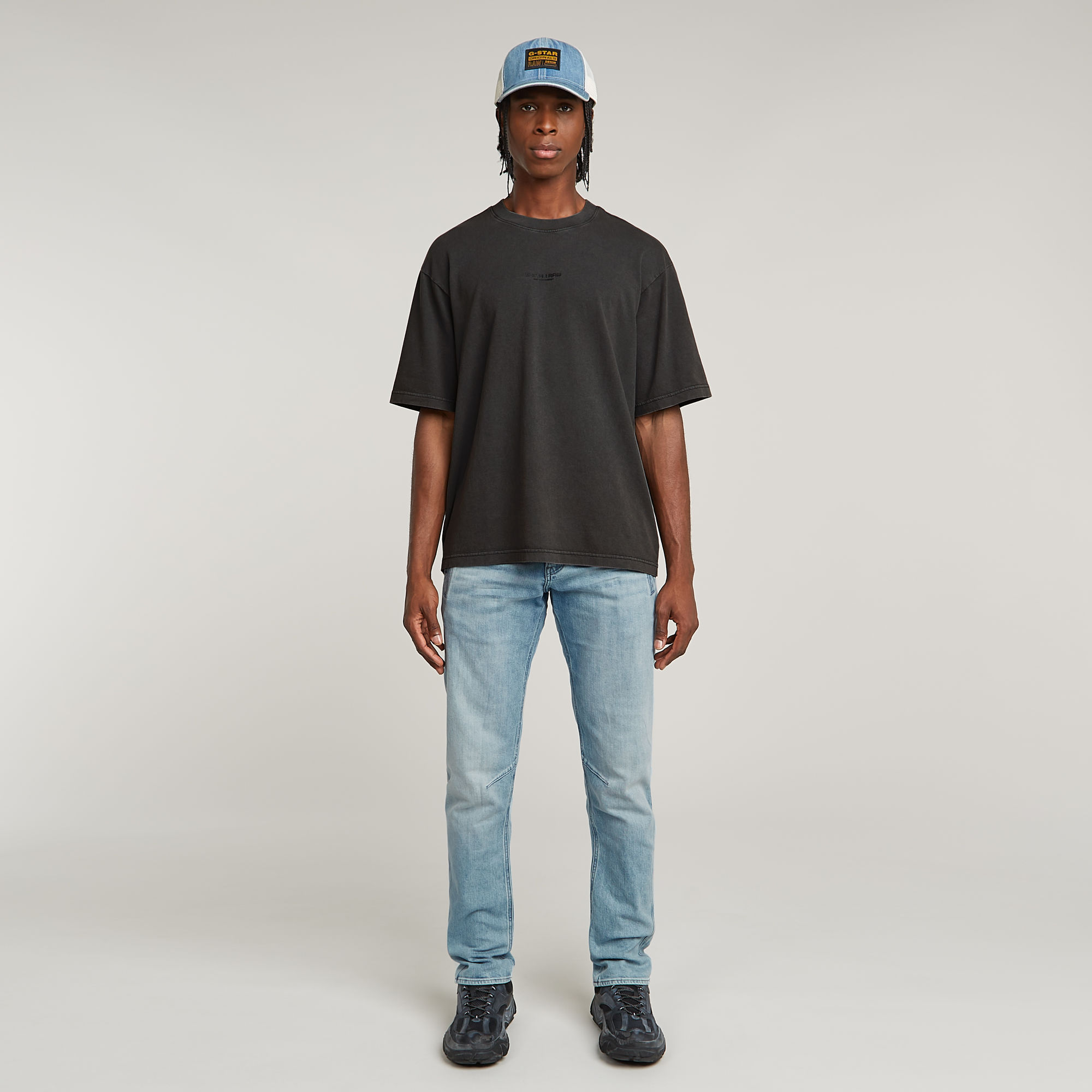 Thumbnail - Overdyed Center Chest Boxy T-Shirt - Schwarz - Herren