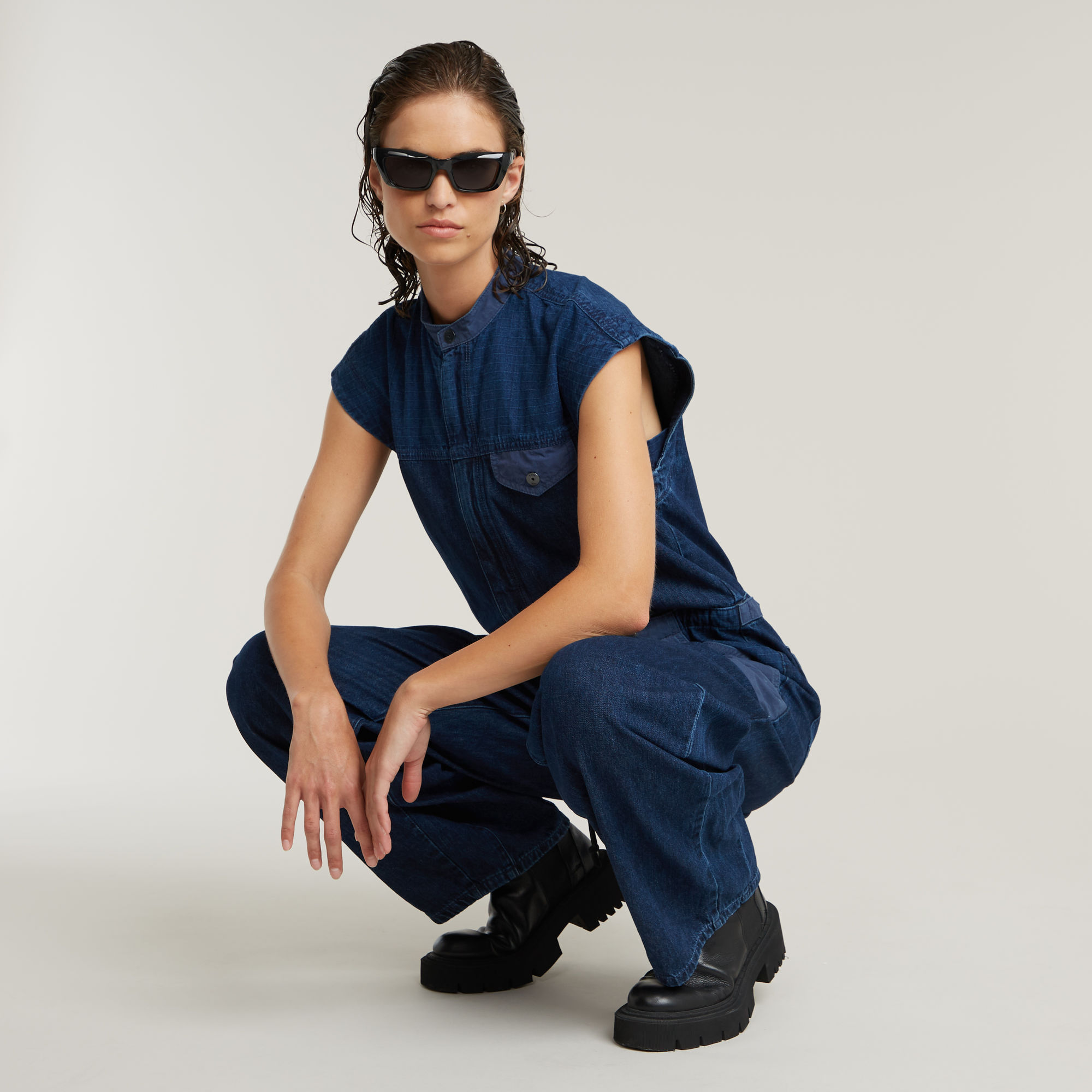 G-Star RAW Cocoon Jumpsuit Donkerblauw Dames