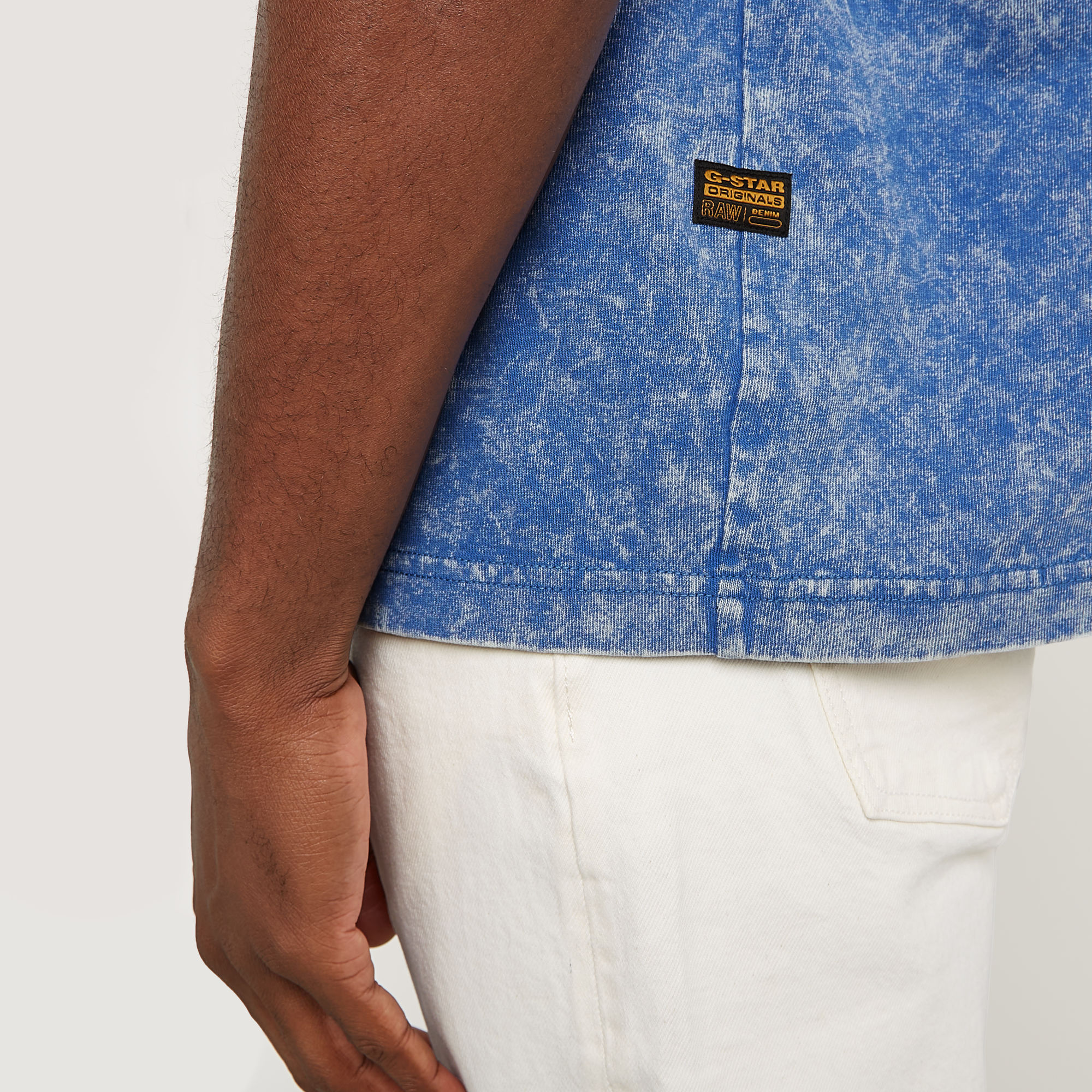 G-Star RAW Acid Wash Boxy T-Shirt Midden blauw Heren