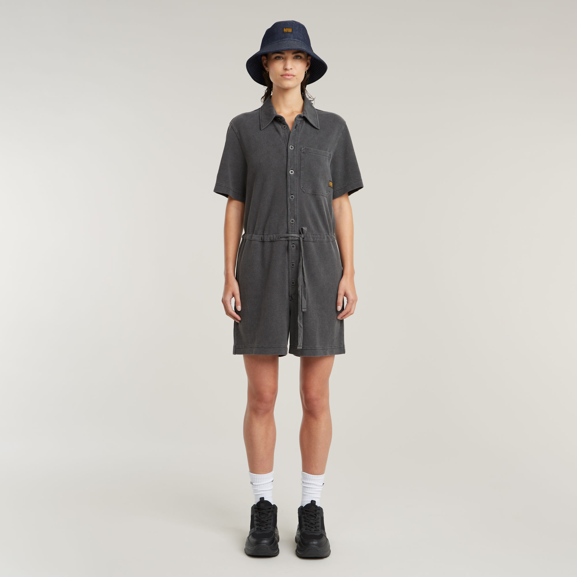 Thumbnail - Easy Short Jumpsuit - Schwarz - Damen