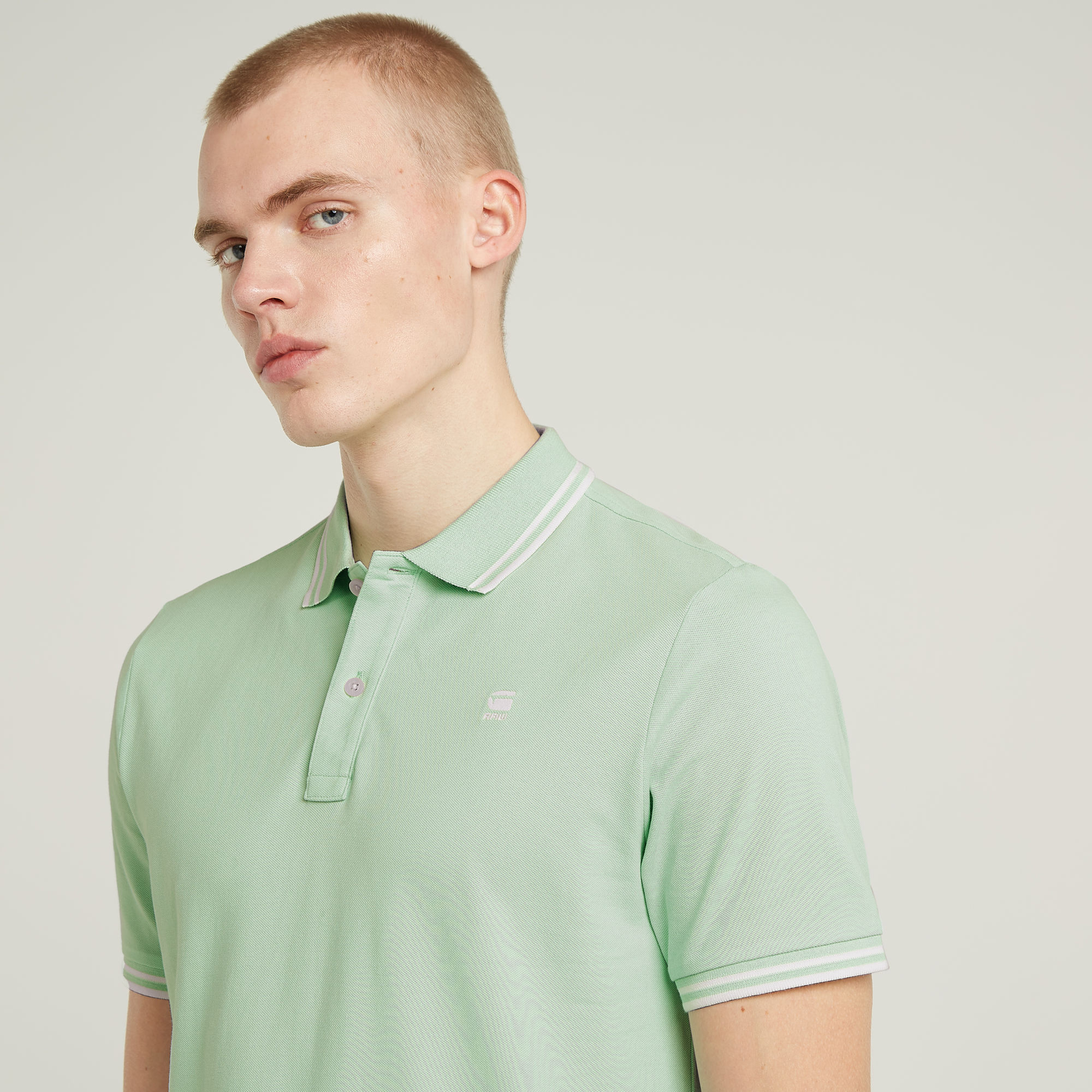 G-Star RAW Dunda Slim Stripe Polo Groen Heren