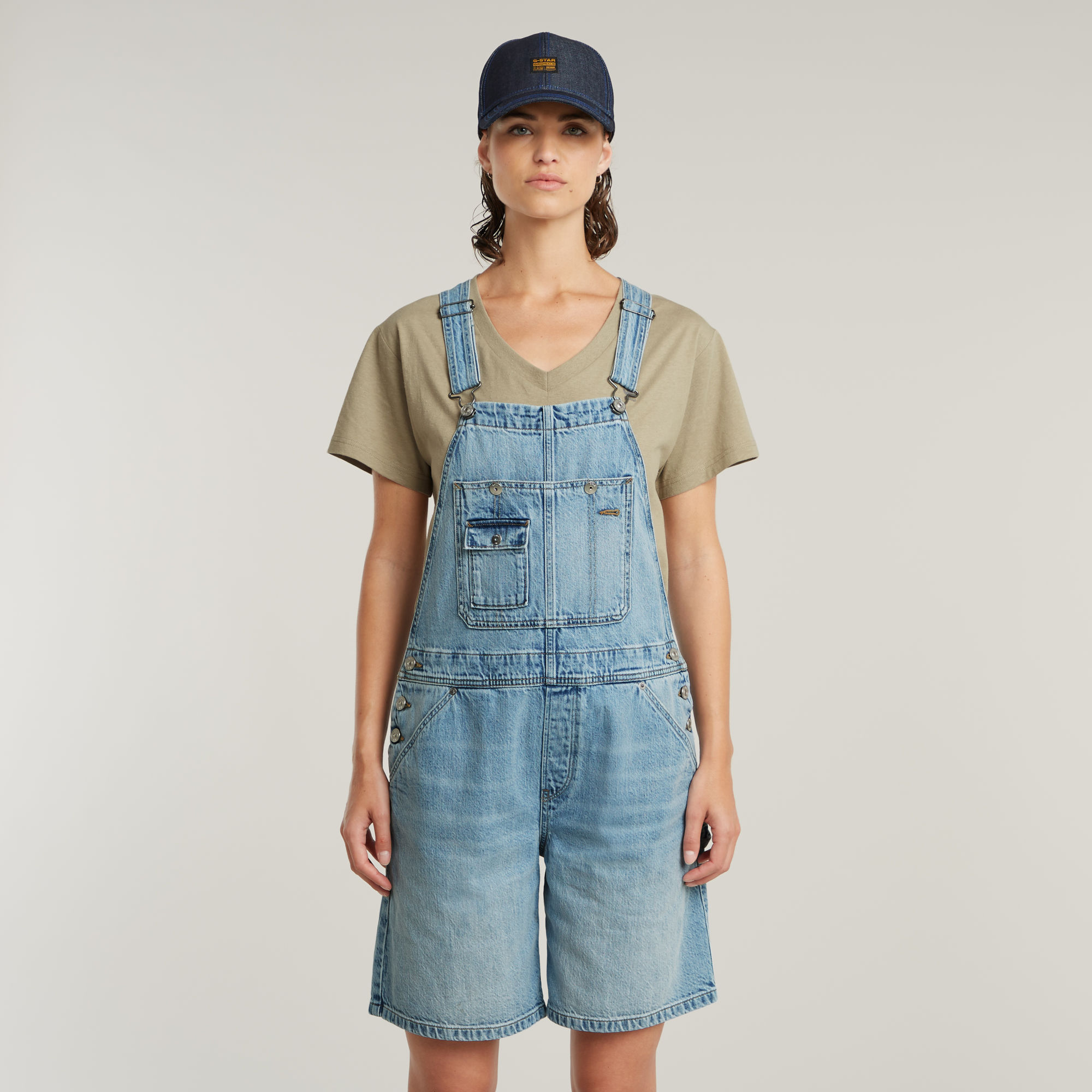 Thumbnail - Bowey Loose Short Jumpsuit - Hellblau - Damen