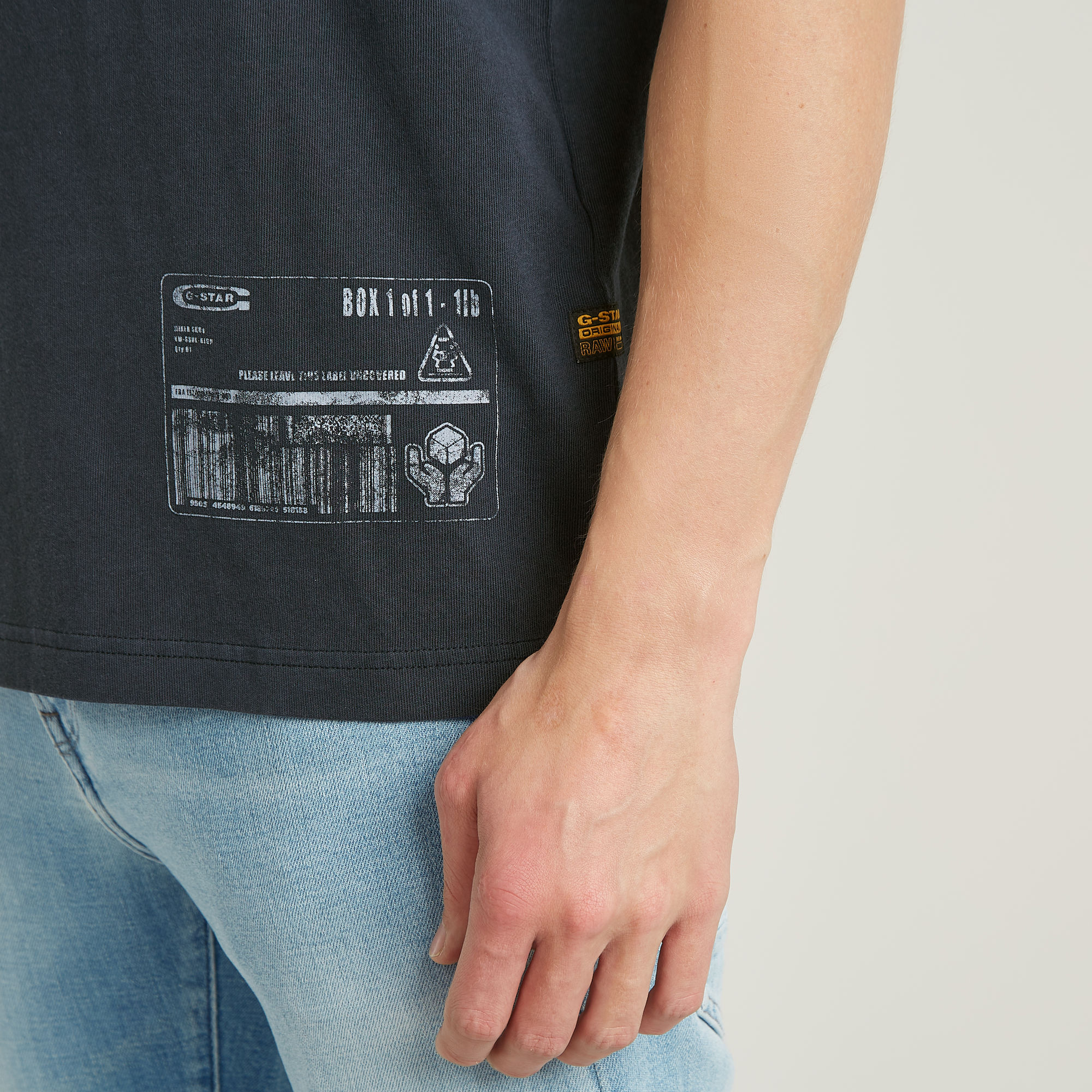 G-Star RAW Shipping Graphic Overdyed T-Shirt Donkerblauw Heren