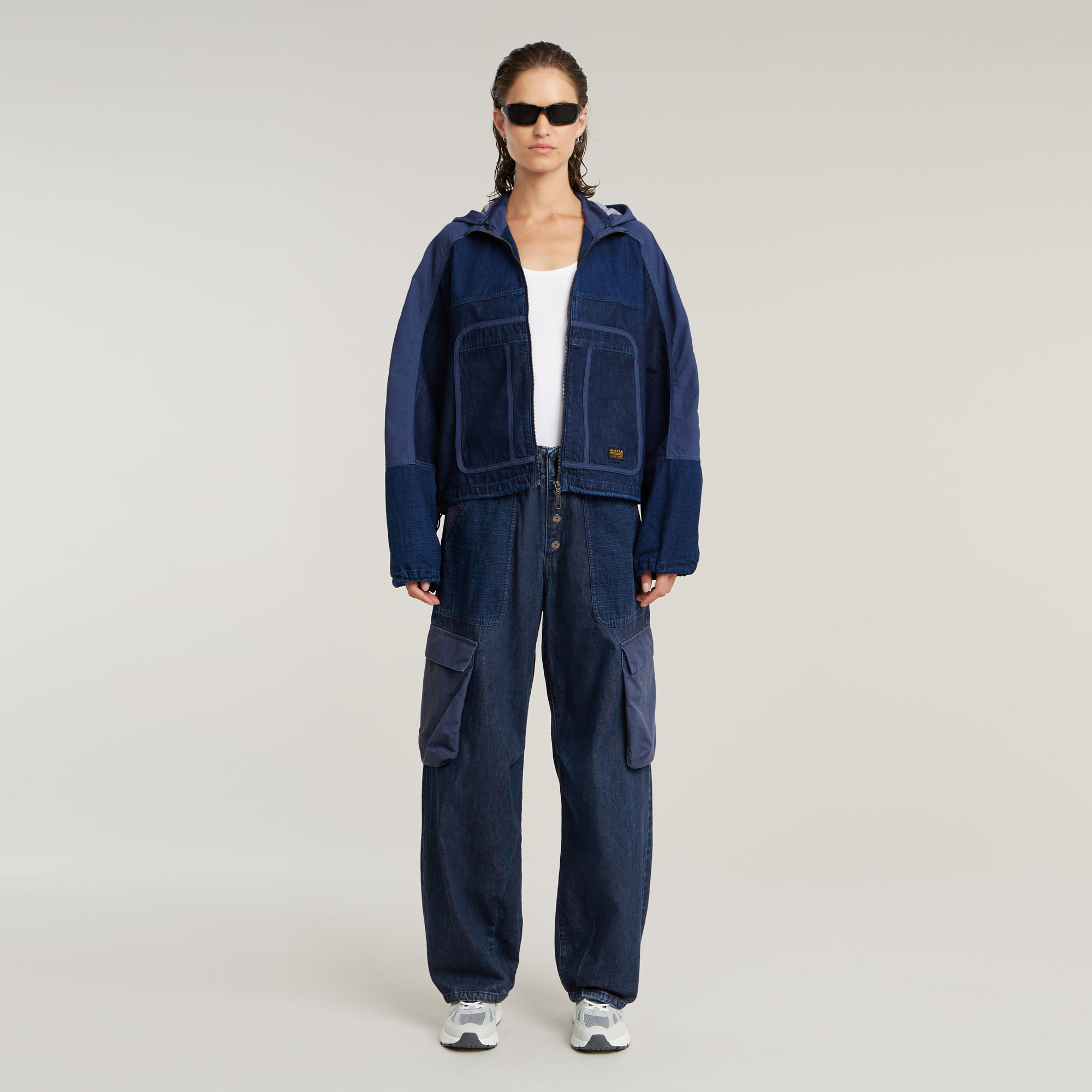 G-Star RAW Cocoon Jeans Fabric Mix Donkerblauw Dames